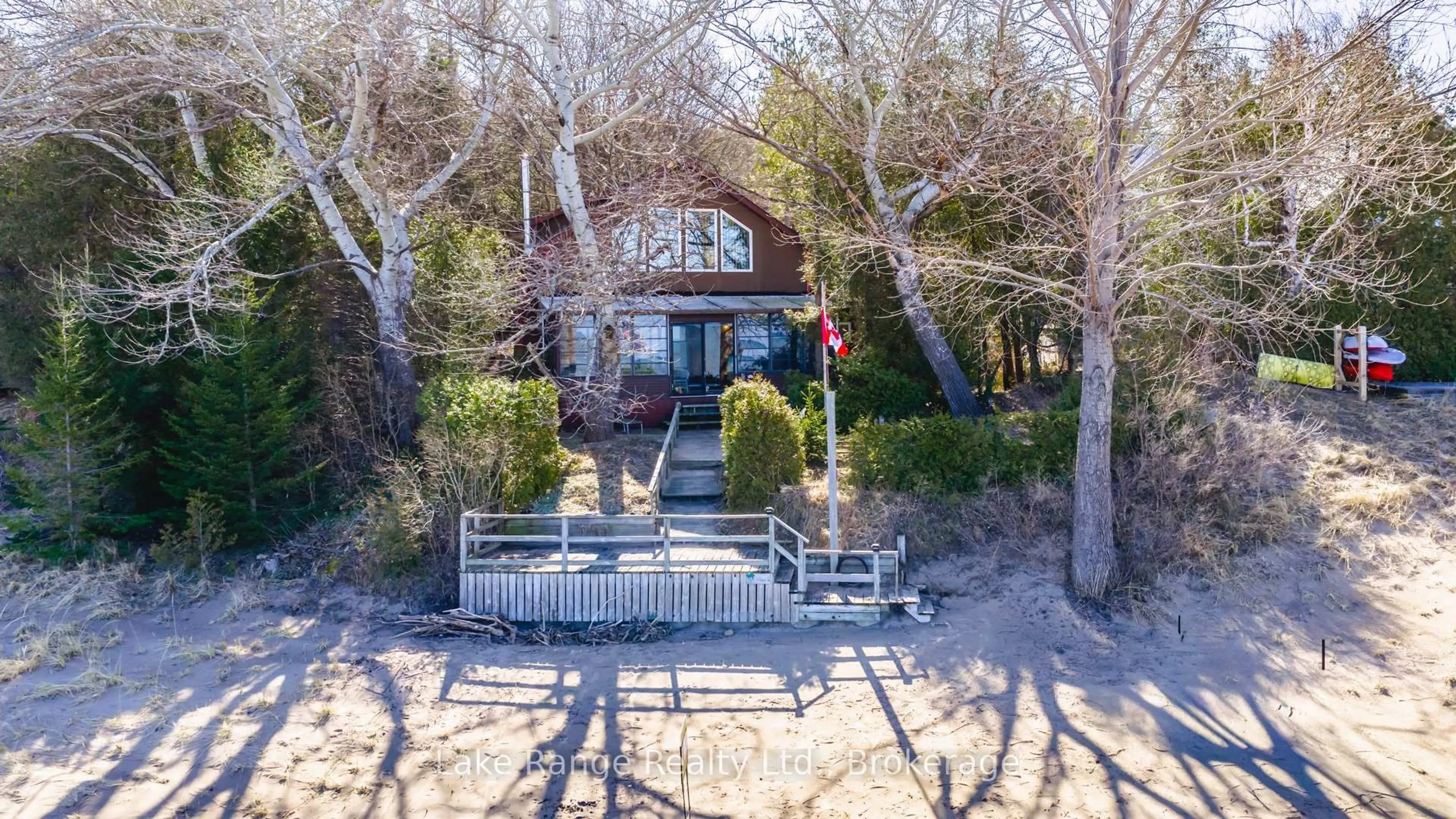 A pic from outside/outdoor area/front of a property/back of a property/a pic from drone, water/lake/river/ocean view for 124 Bruce Beach Rd, Huron-Kinloss Ontario N2Z 2X3