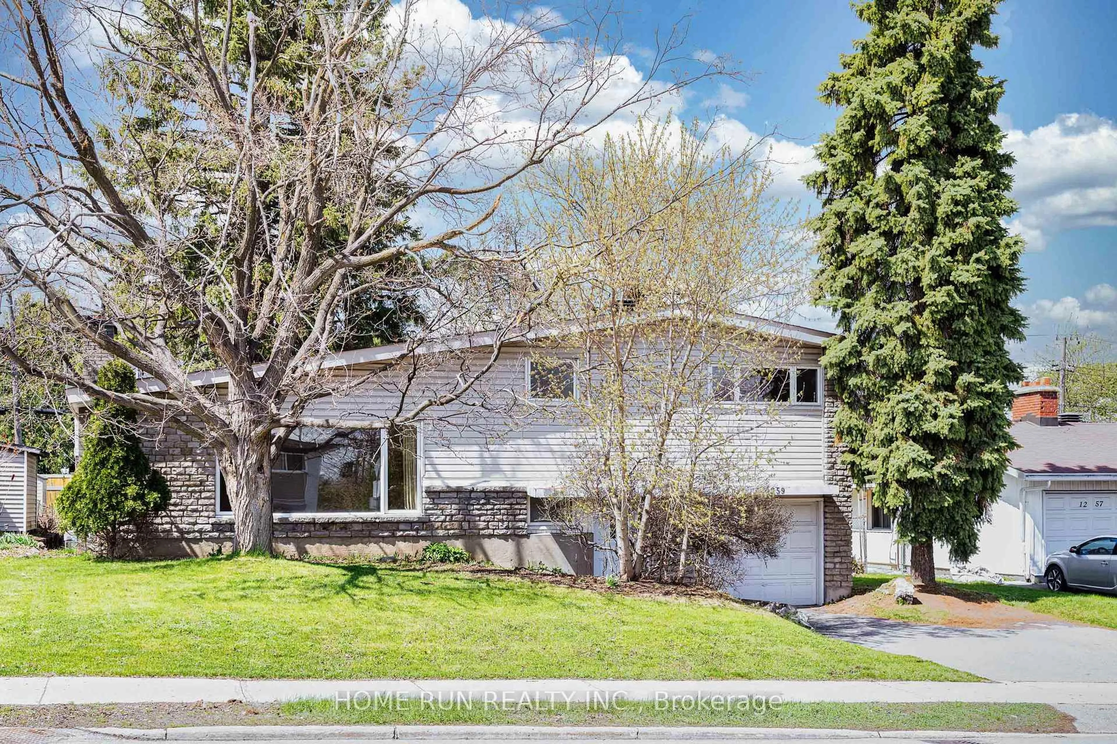 Home with vinyl exterior material, street for 1259 Meadowlands Dr, Ottawa Ontario K2E 6K4