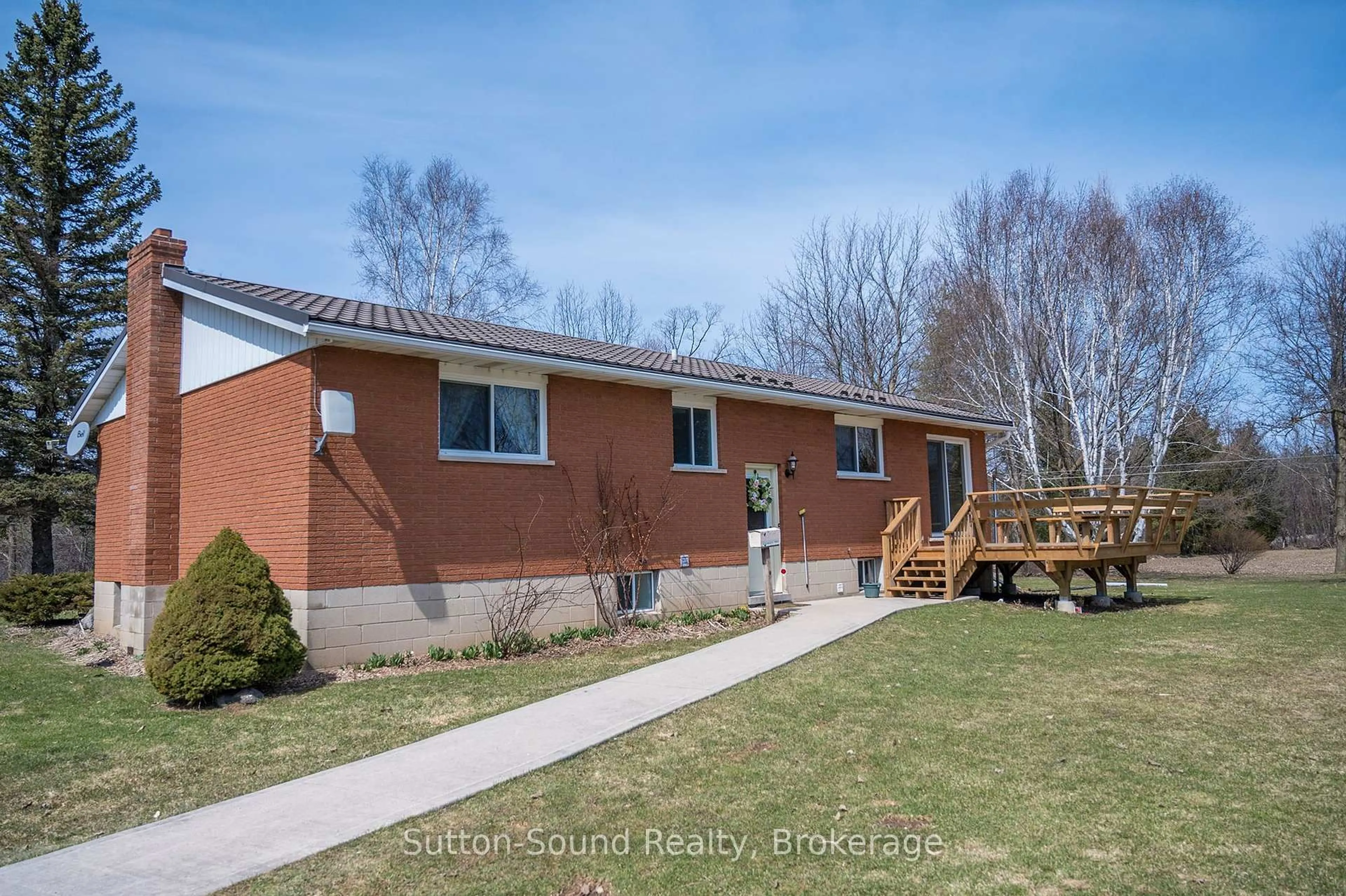 Home with brick exterior material, street for 458523 8 Concession, Meaford Ontario N4K 5W4