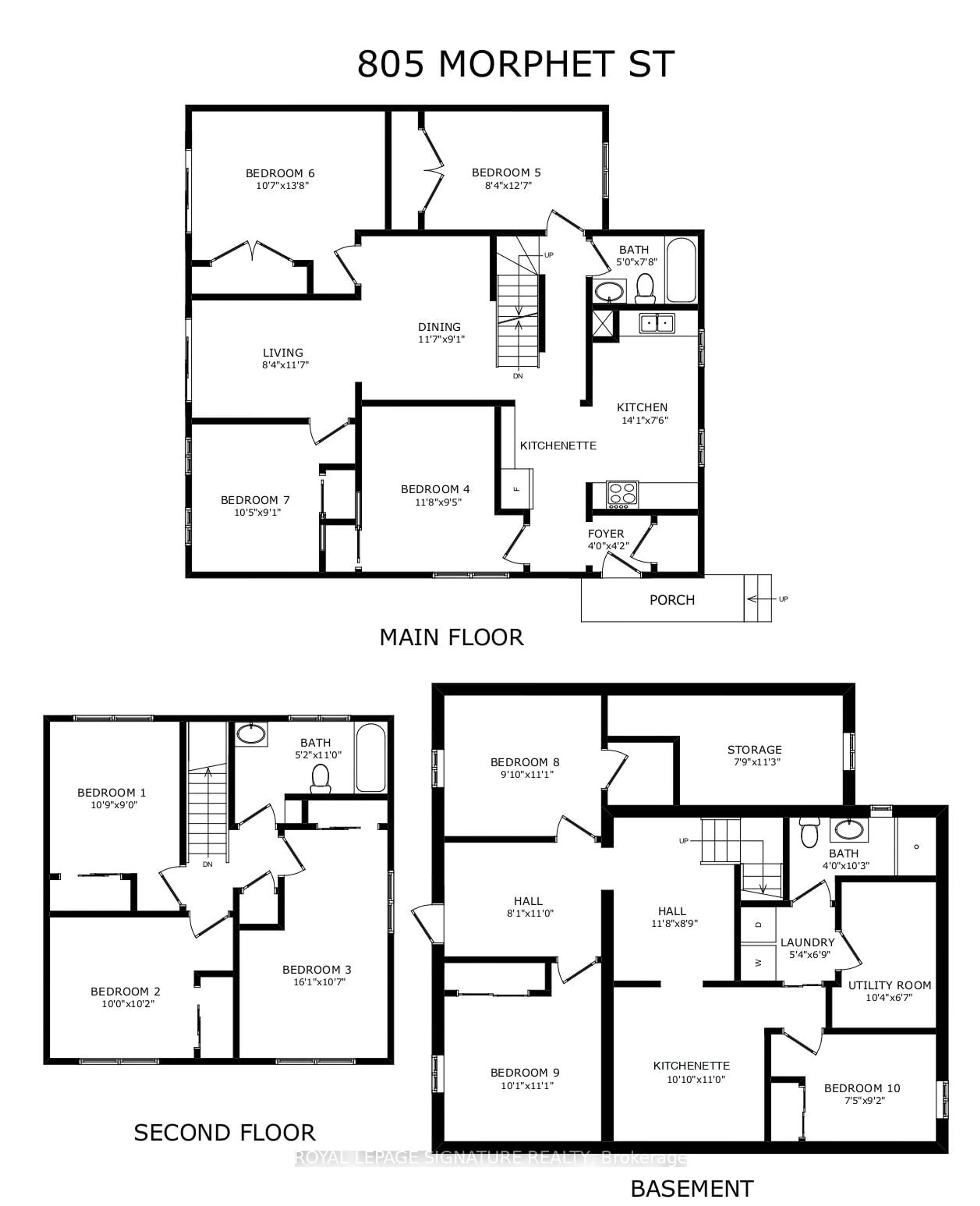 Floor plan for 805 Morphet Ave, Peterborough Ontario K9J 2X7