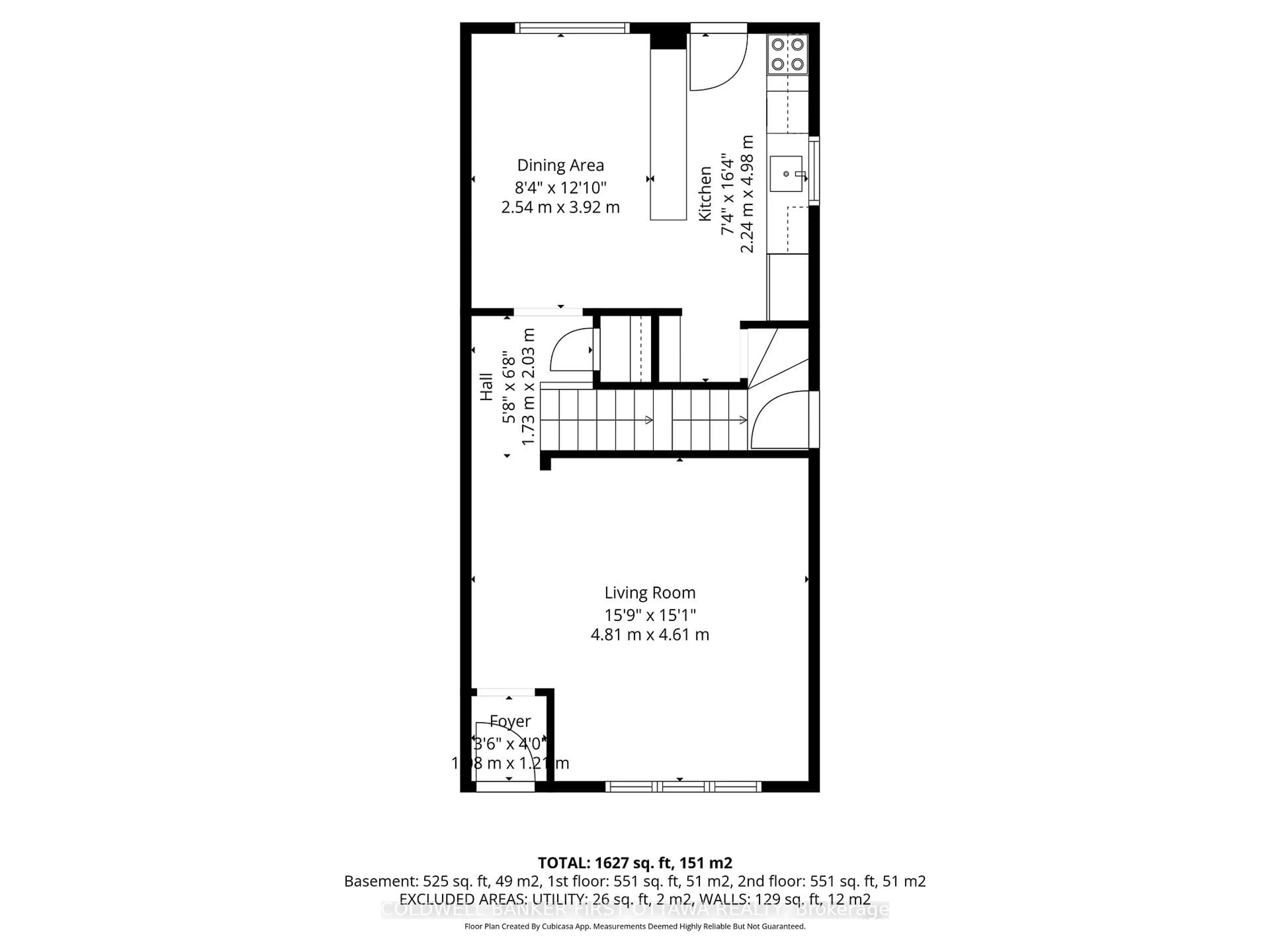 Floor plan for 12 Stevenson Ave, Ottawa Ontario K1Z 6N1