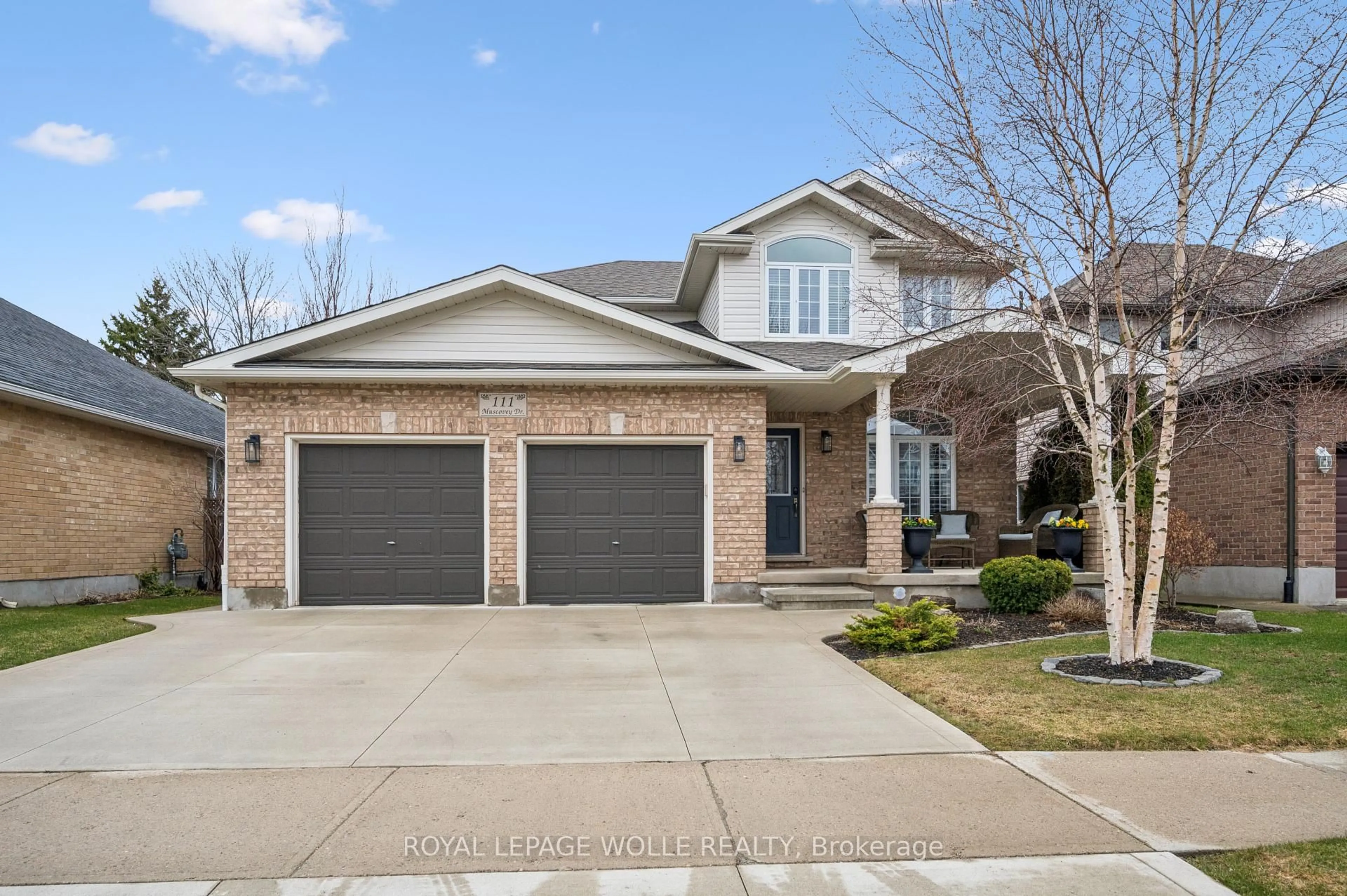 Home with brick exterior material, street for 111 Muscovey Dr, Woolwich Ontario N3B 3P7