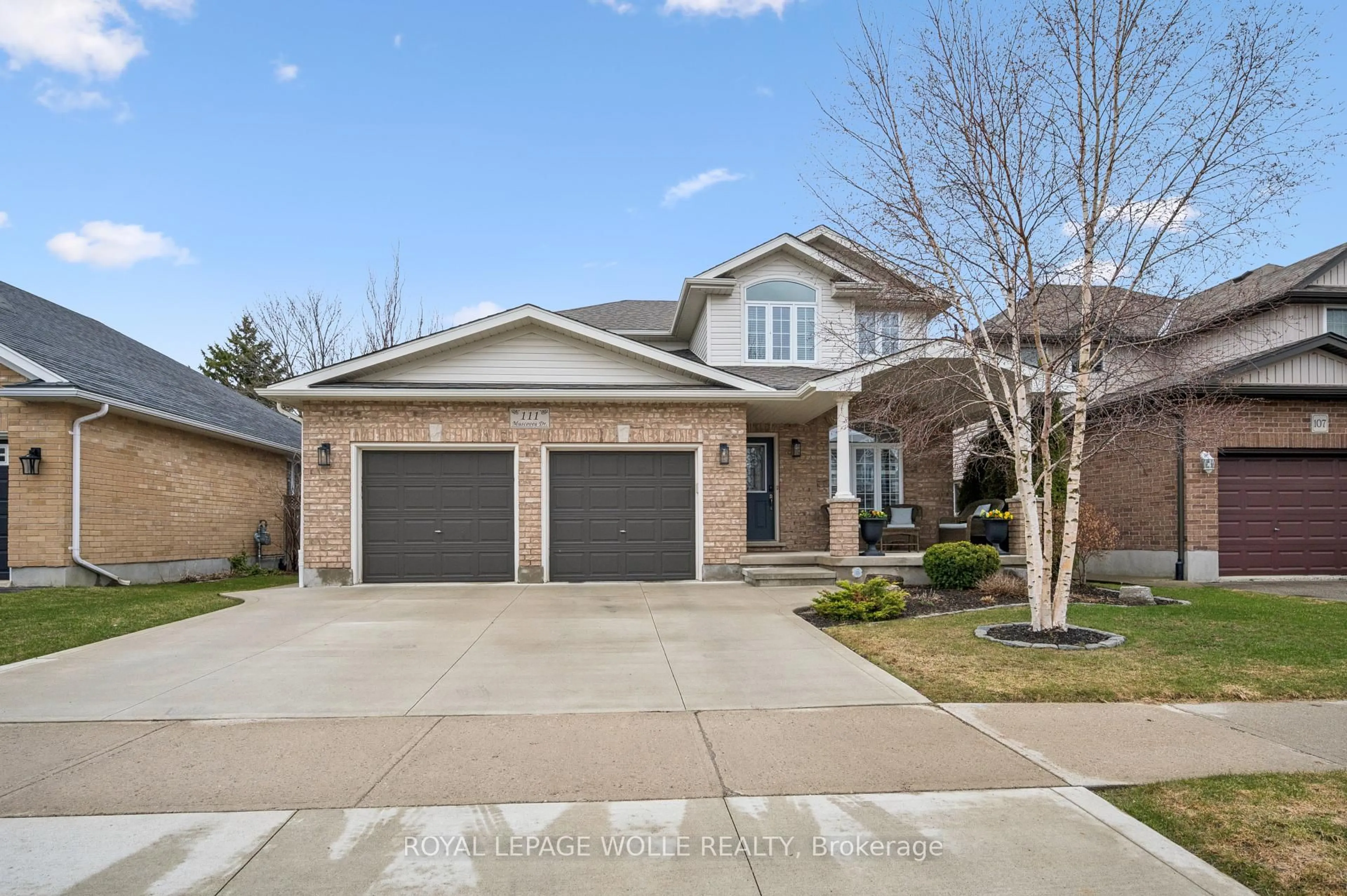 Home with brick exterior material, street for 111 Muscovey Dr, Woolwich Ontario N3B 3P7