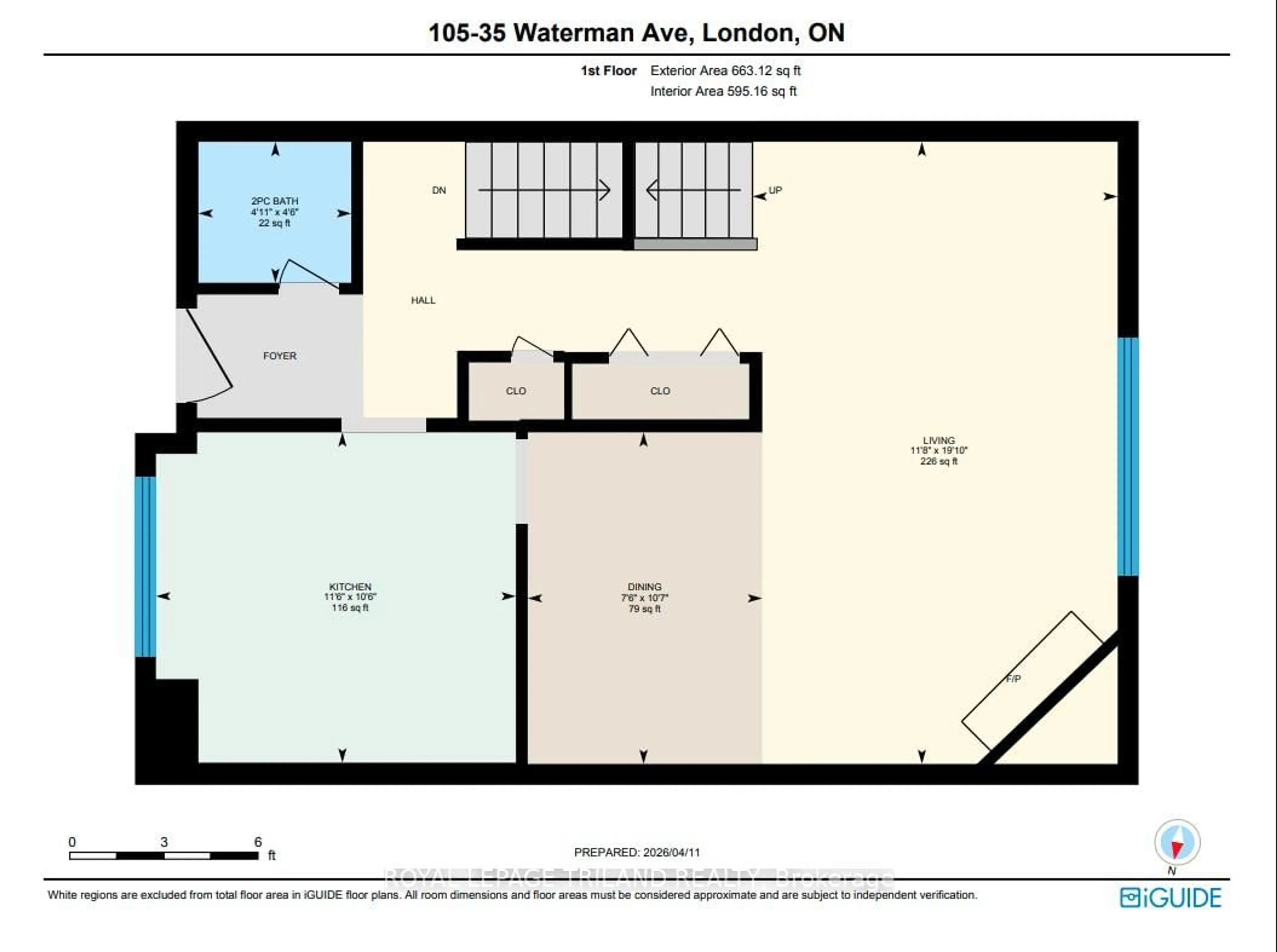 Floor plan for 35 Waterman Ave #105, London South Ontario N6C 5T1
