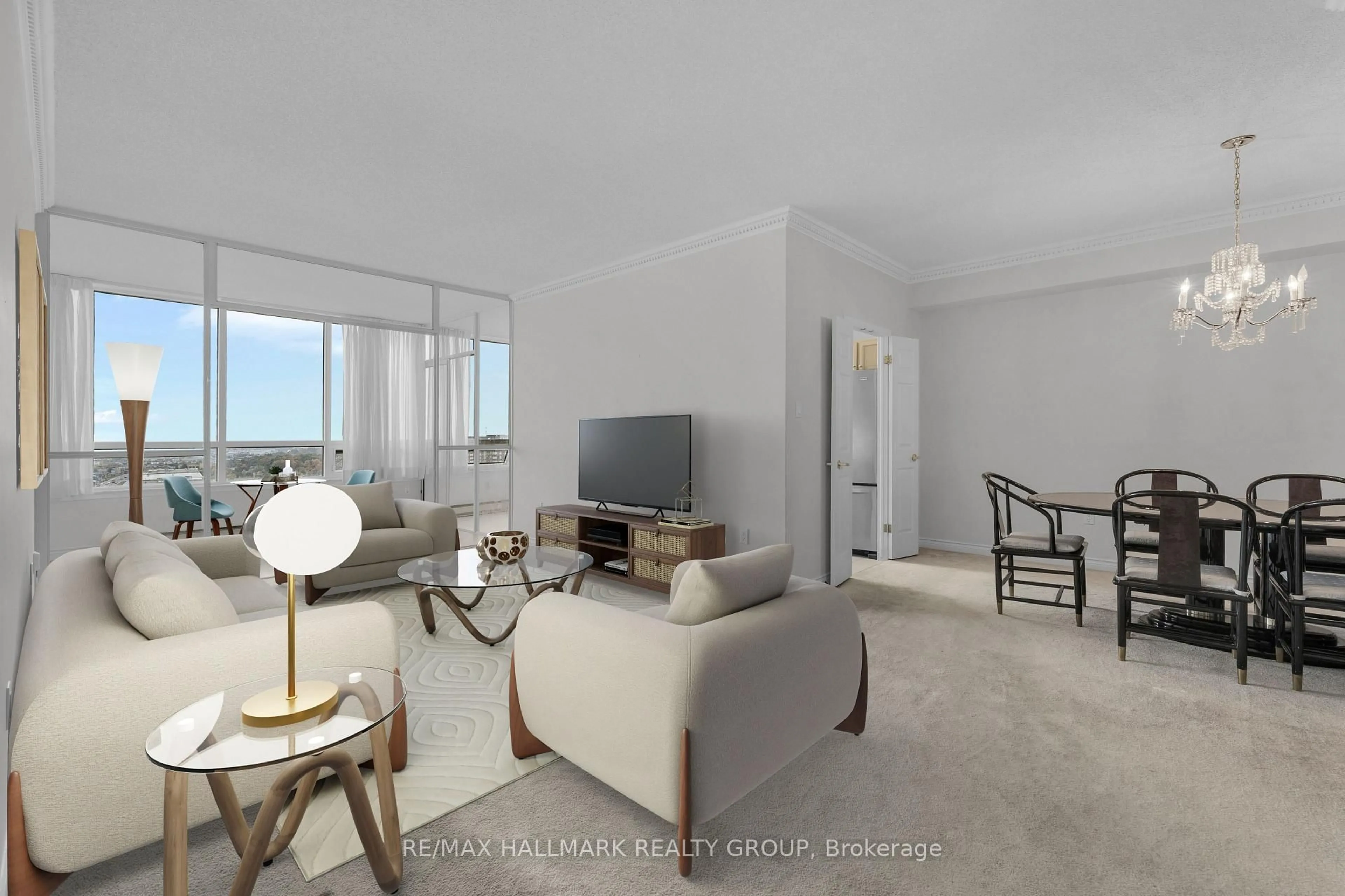 Living room with furniture, floor is not visible for 1480 Riverside Dr #2204, Ottawa Ontario K1G 5H2