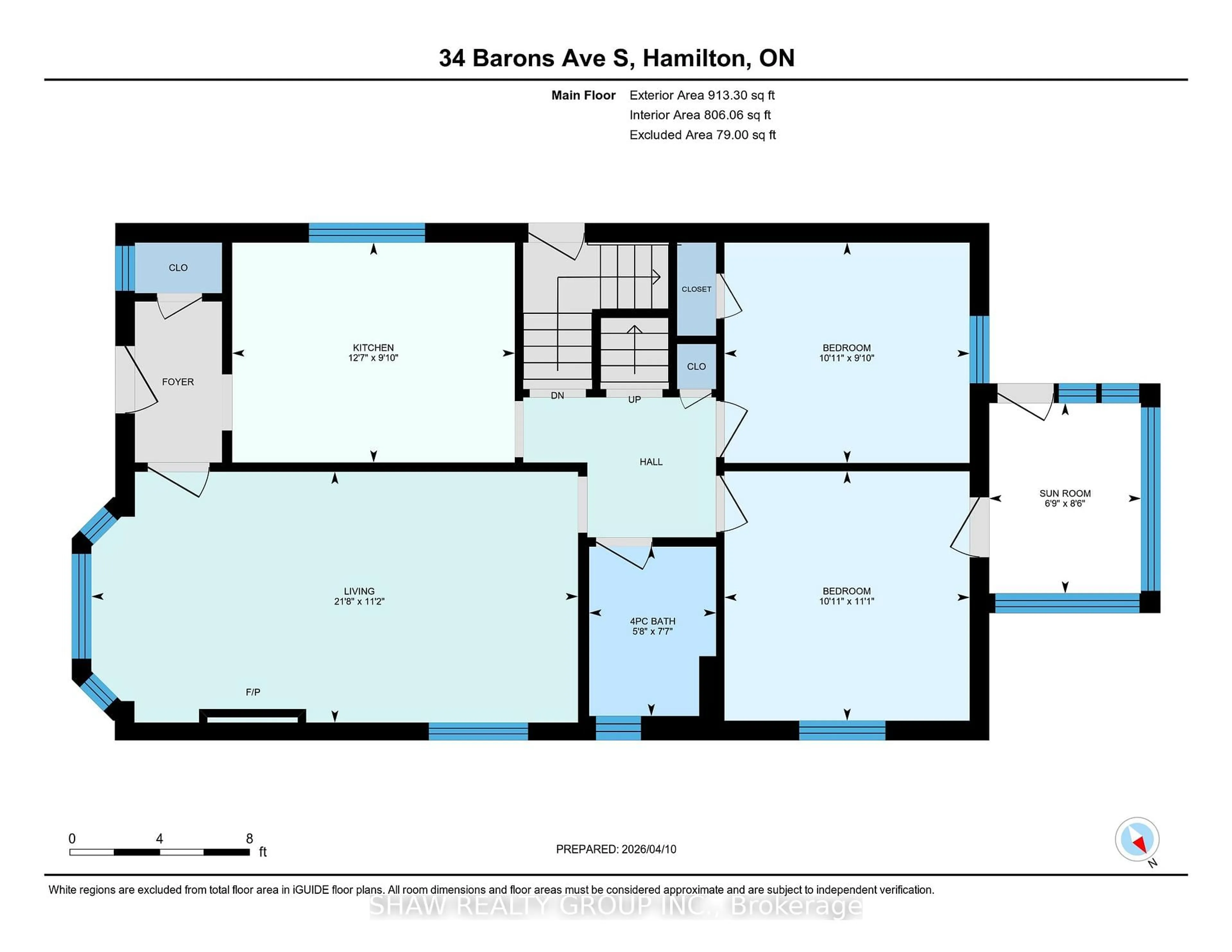 Floor plan for 34 Barons Ave, Hamilton Ontario L8K 2Y2