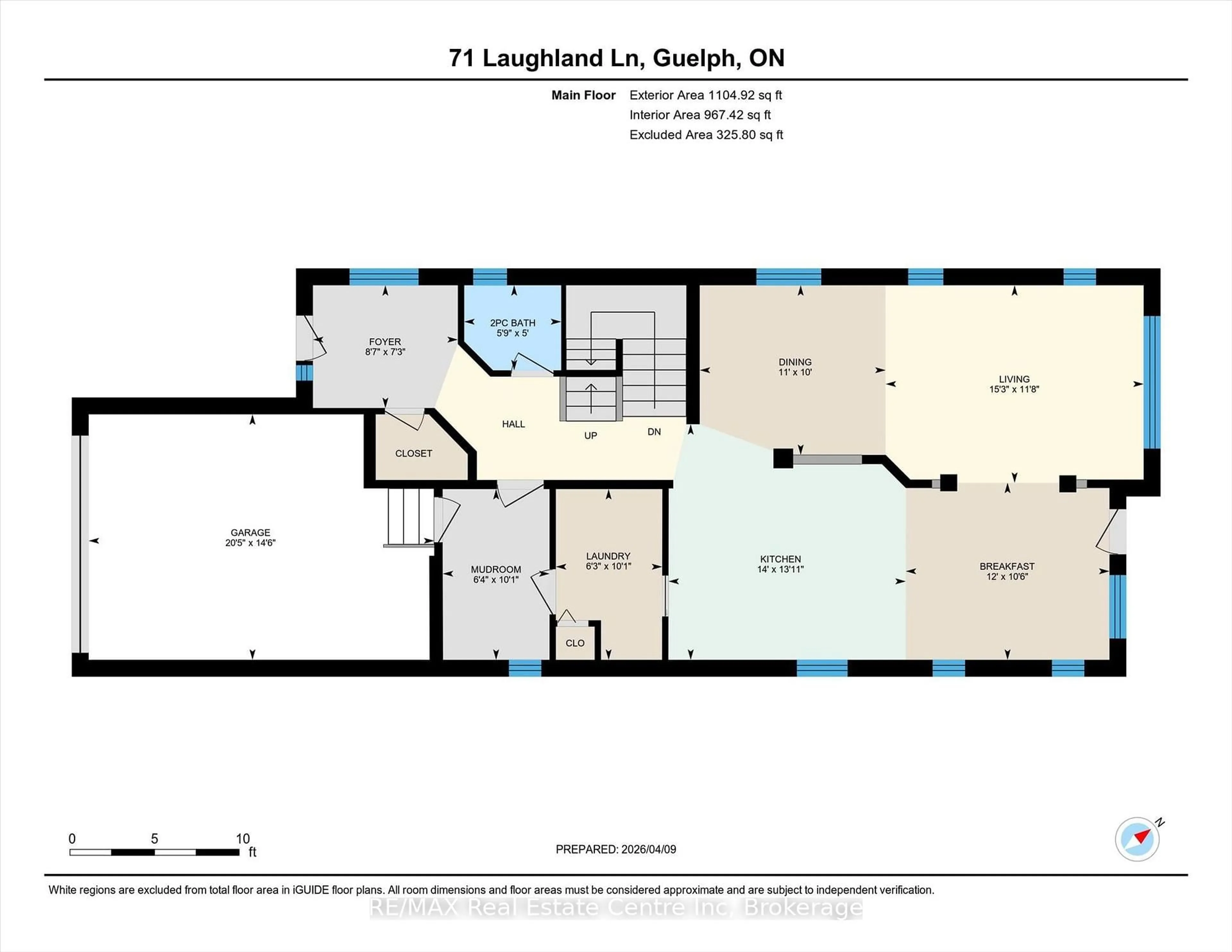 Floor plan for 71 Laughland Lane, Guelph Ontario N1L 0C6