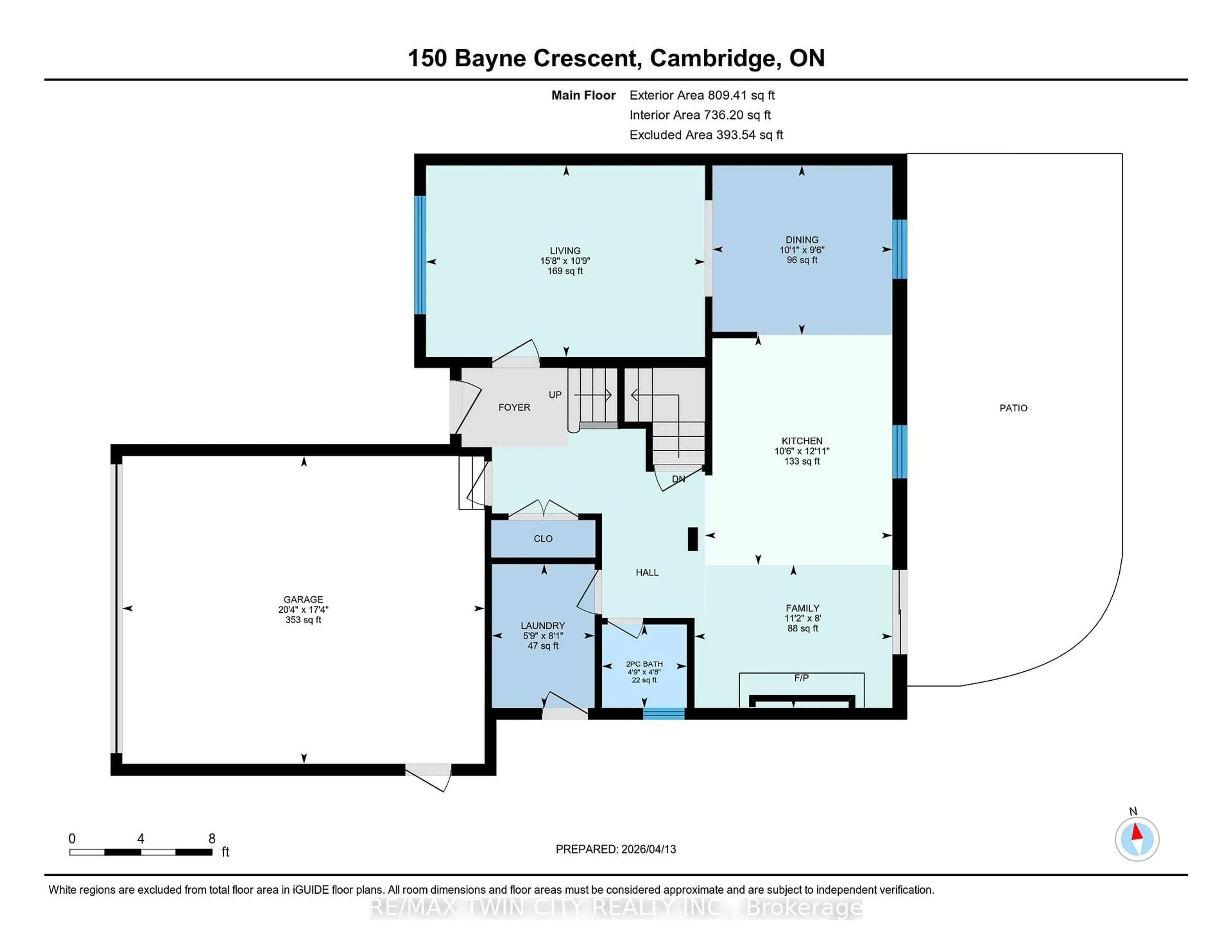 Floor plan for 150 Bayne Cres, Cambridge Ontario N1T 1K4