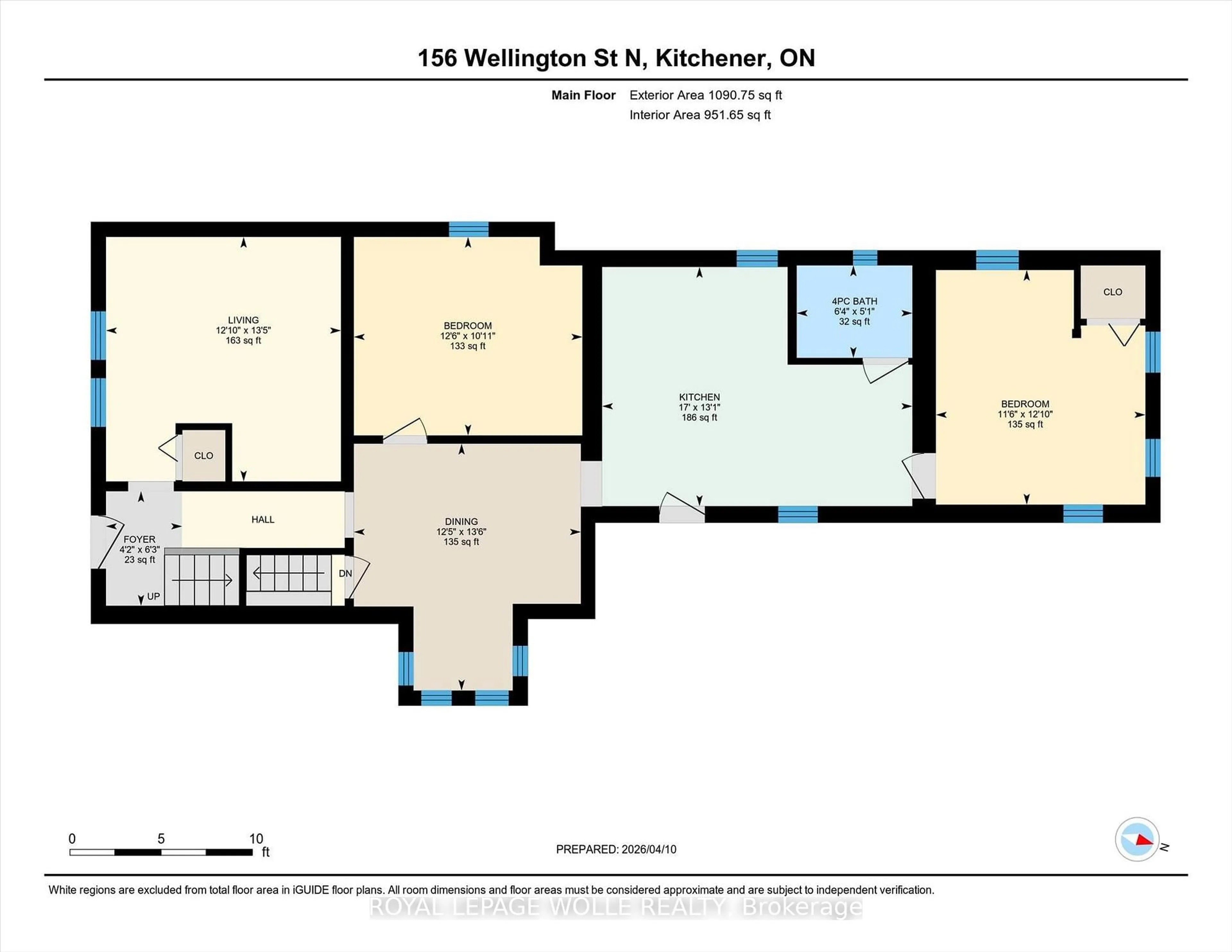 Floor plan for 156 Wellington St, Kitchener Ontario N2H 5K1