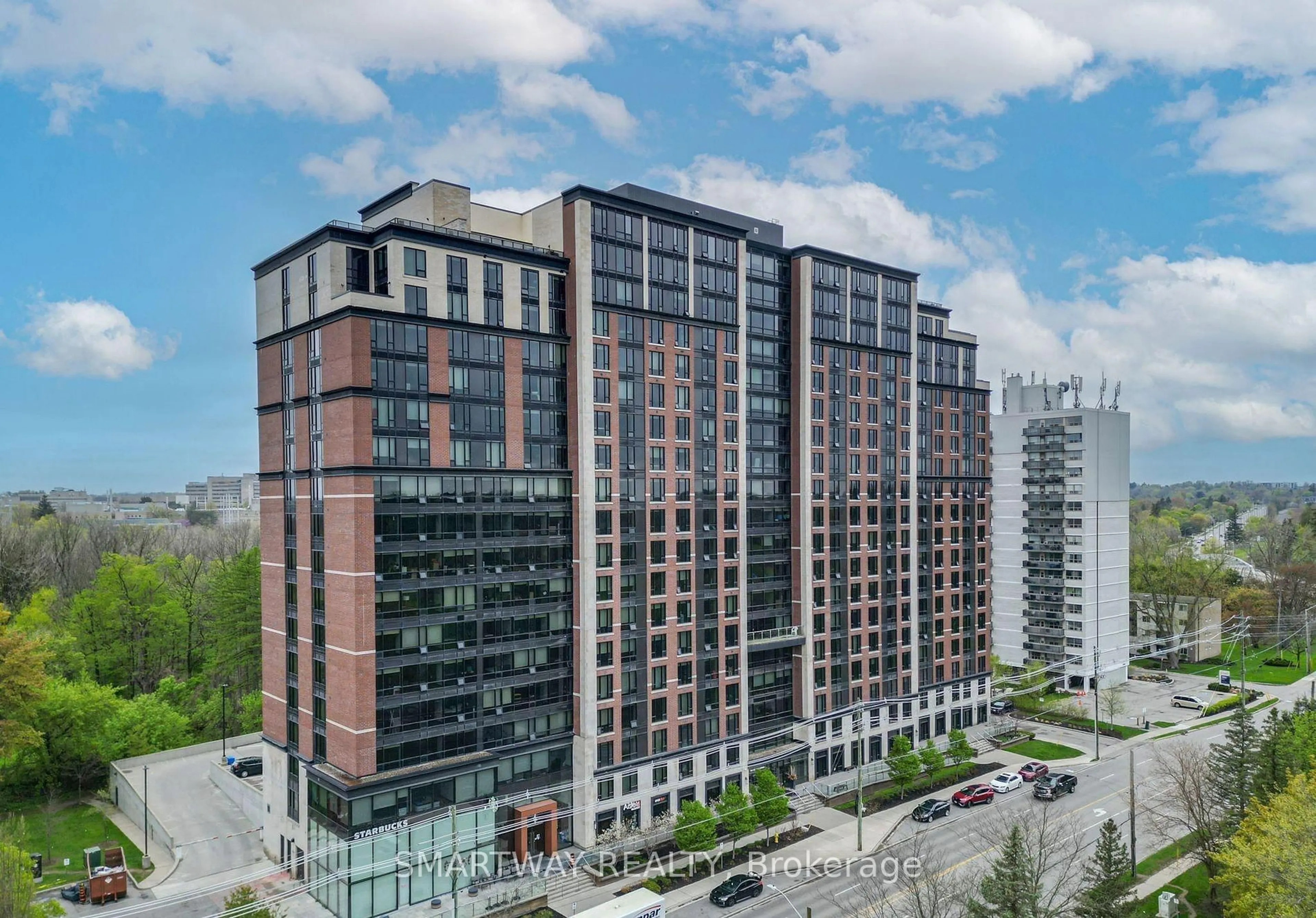 A pic from outside/outdoor area/front of a property/back of a property/a pic from drone, city buildings view from balcony for 1235 Richmond St #913, London East Ontario N6A 0C1