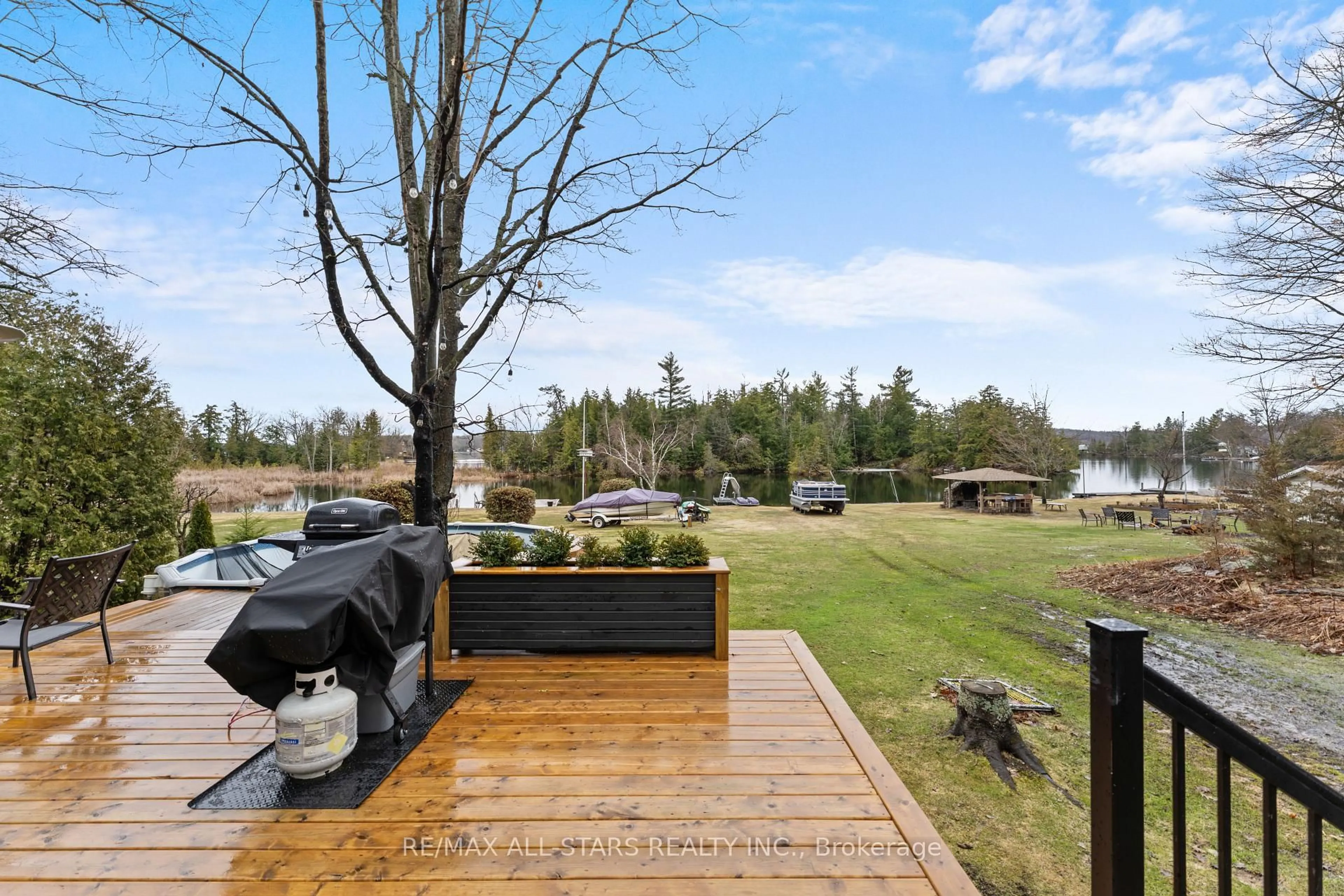 Patio, water/lake/river/ocean view for 244 Deer Bay Reach Bywy, Trent Lakes Ontario K0L 2H0