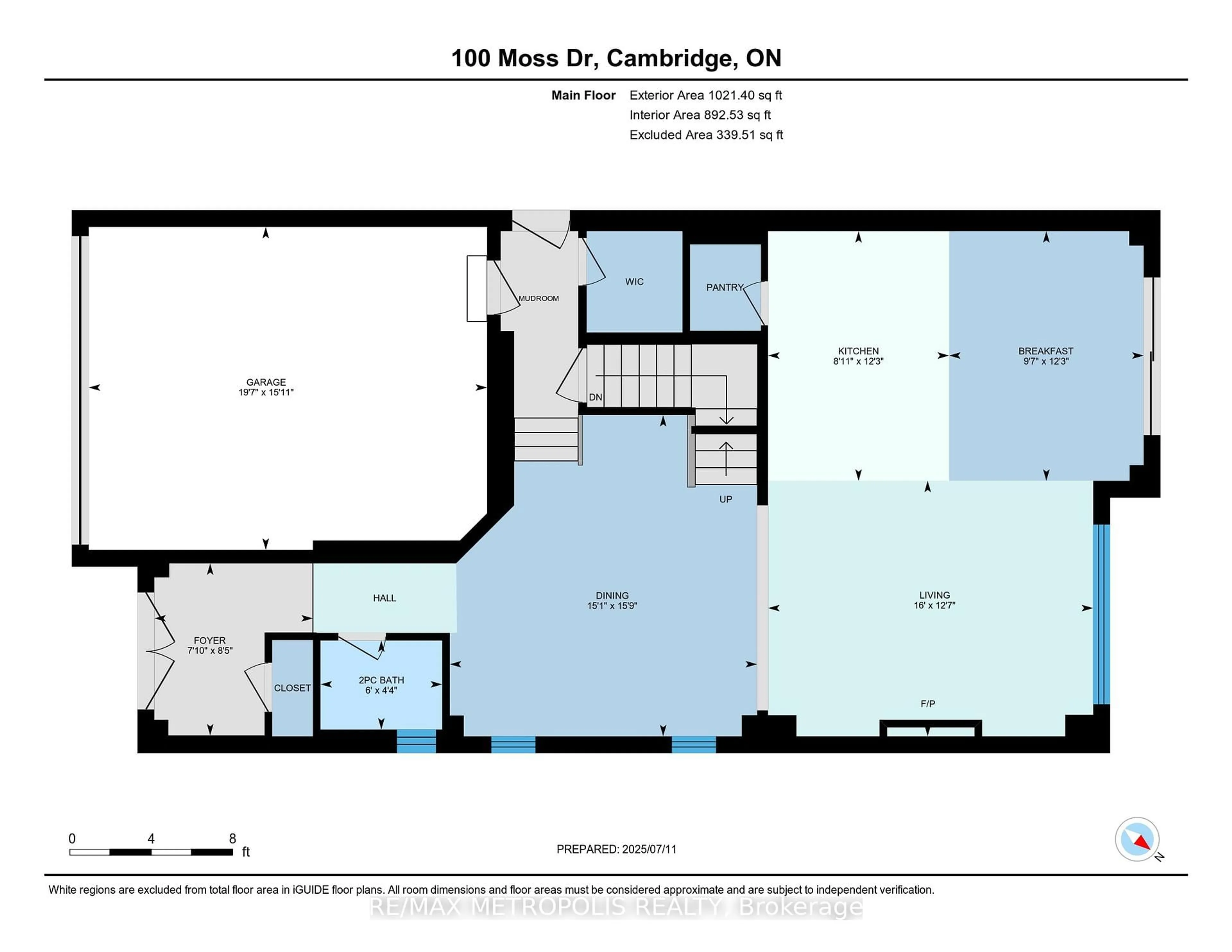Floor plan for 100 Moss Dr, Cambridge Ontario N1T 0H1