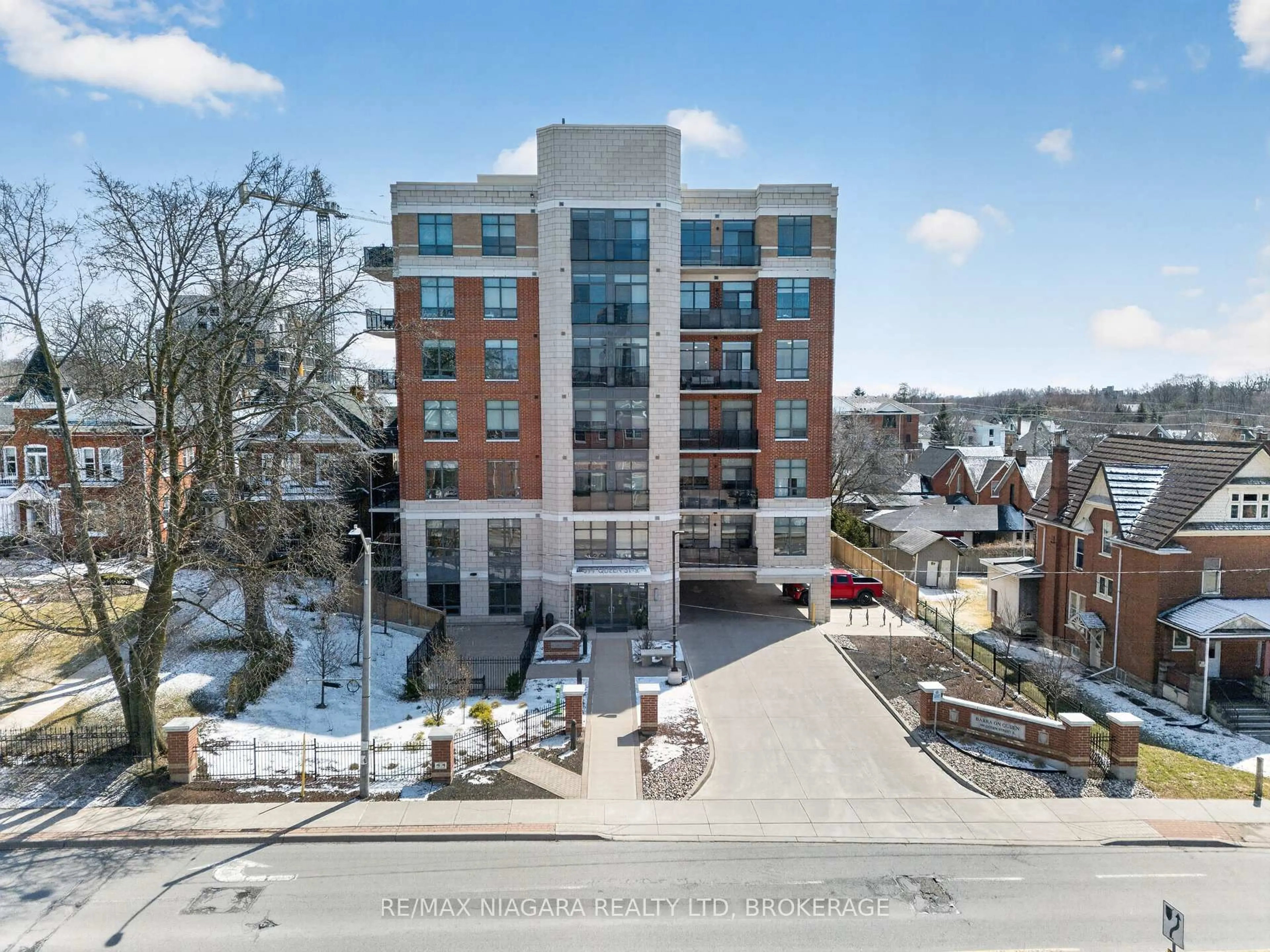 A pic from outside/outdoor area/front of a property/back of a property/a pic from drone, unknown for 399 Queen St #403, Kitchener Ontario N2G 0C4