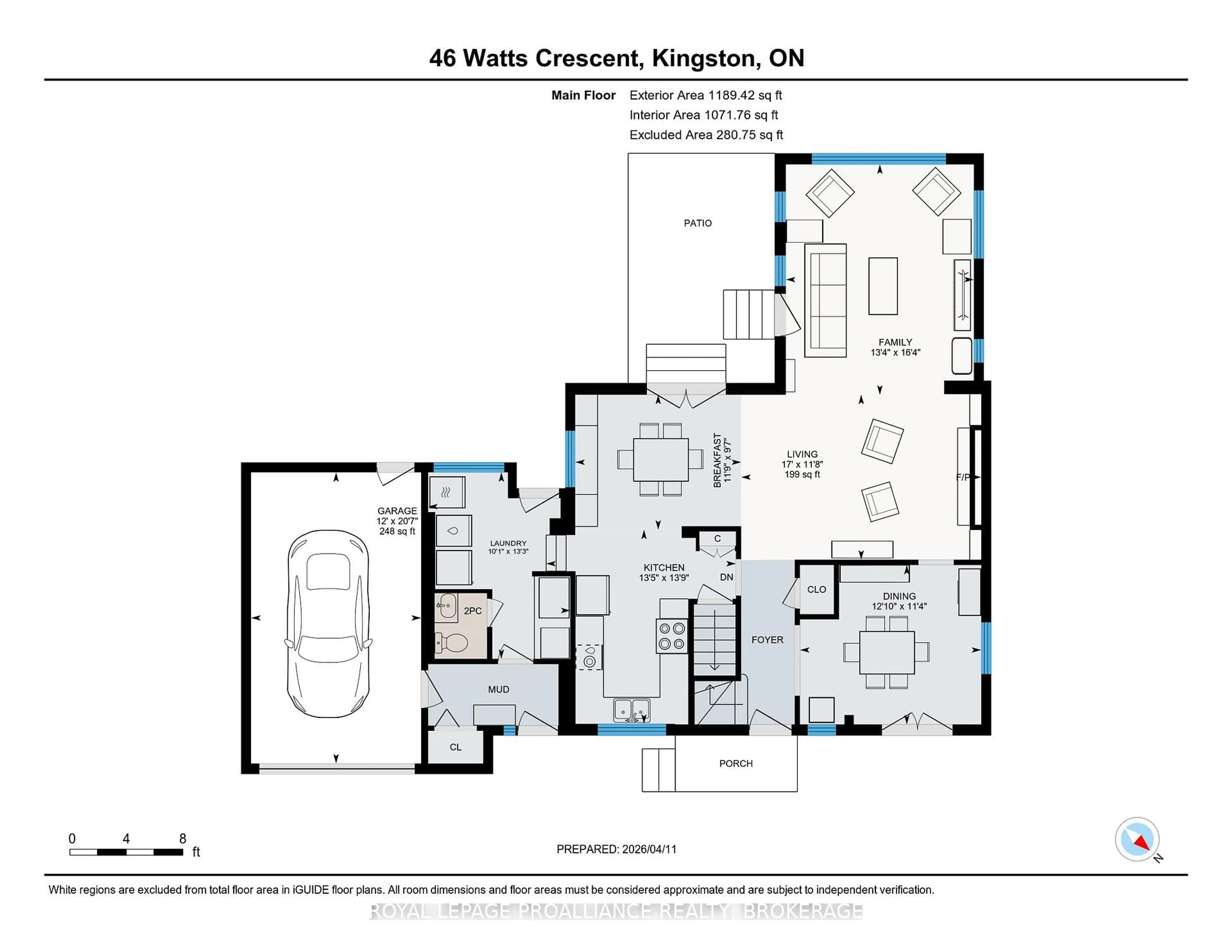 Floor plan for 46 Watts Cres, Kingston Ontario K7M 2P3