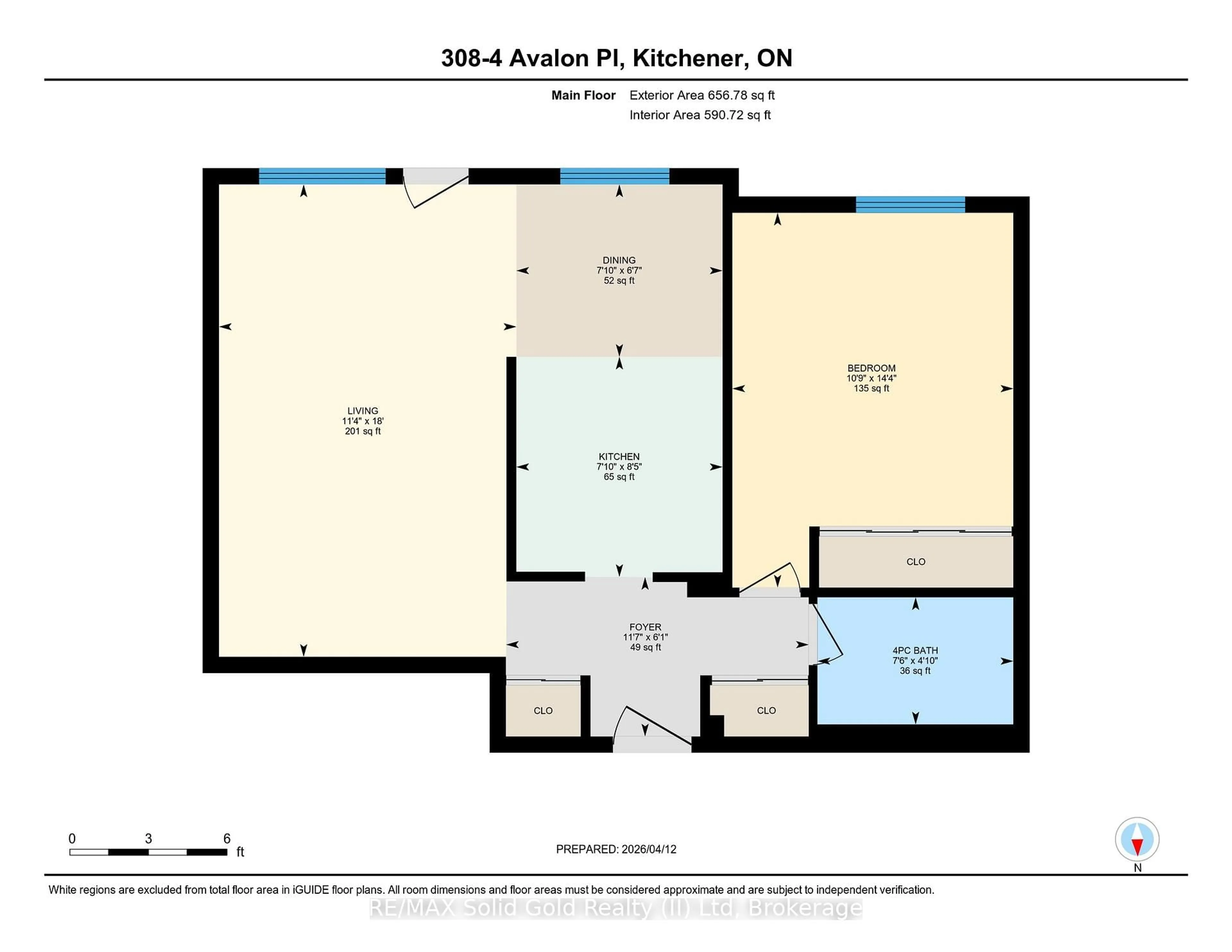Floor plan for 4 Avalon Pl #308, Kitchener Ontario N2M 4N9