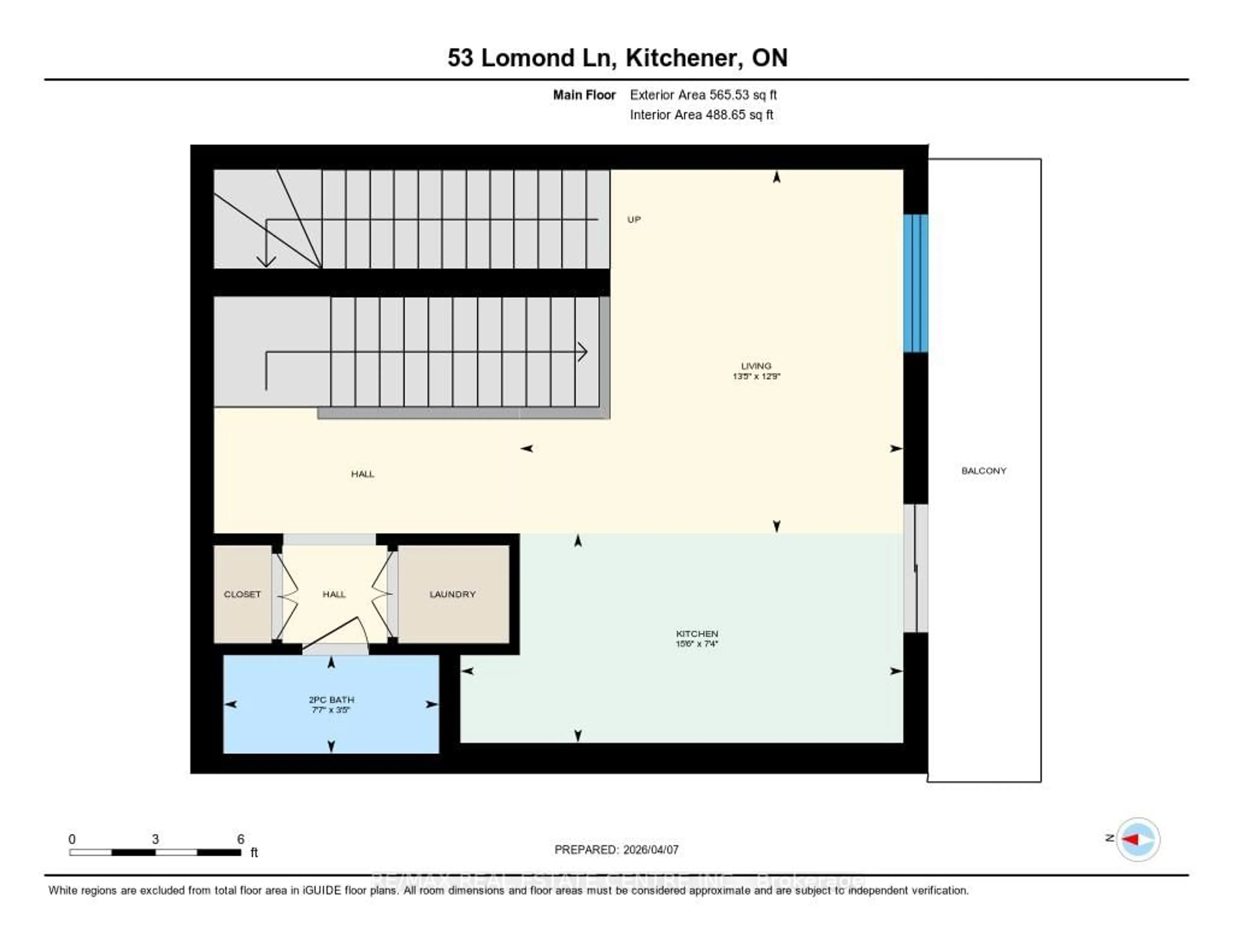 Floor plan for 53 Lomond Lane, Kitchener Ontario N2R 0T6