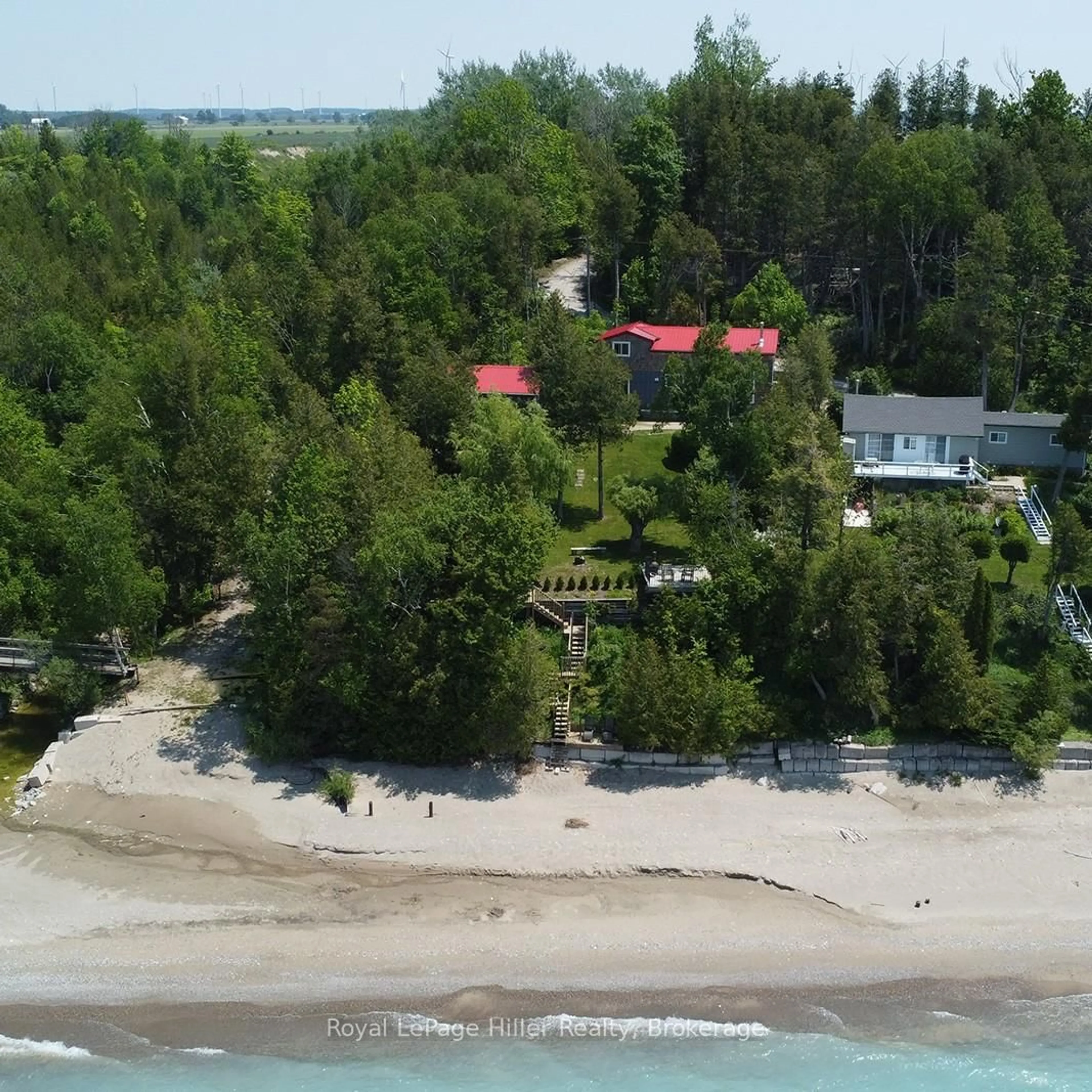 A pic from outside/outdoor area/front of a property/back of a property/a pic from drone, water/lake/river/ocean view for 84841 Shamrock Beach Rd, Ashfield-Colborne-Wawanosh Ontario N7A 3X9