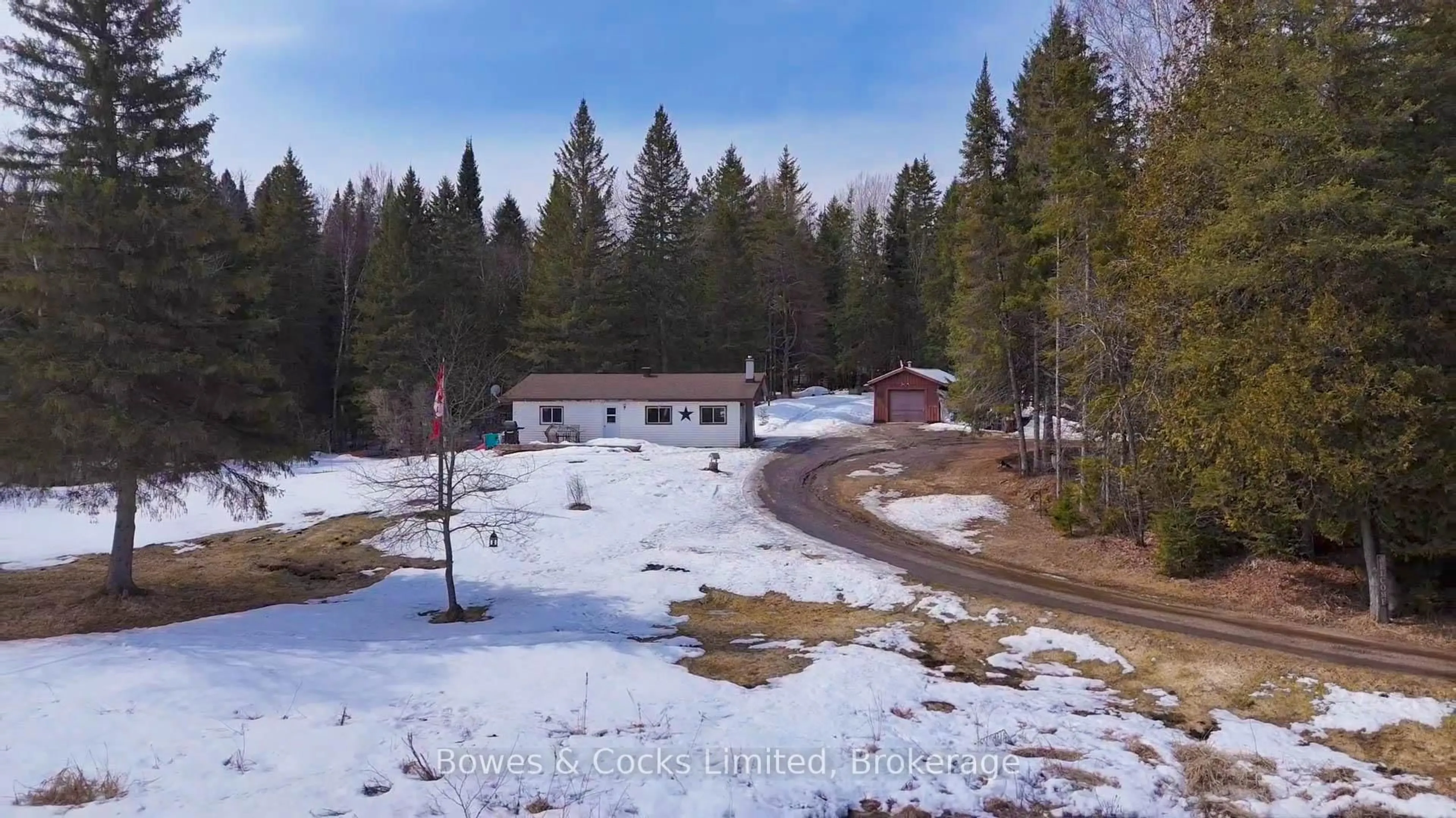 A pic from outside/outdoor area/front of a property/back of a property/a pic from drone, forest/trees view for 1046 Detlor Rd, Bancroft Ontario K0L 2L0
