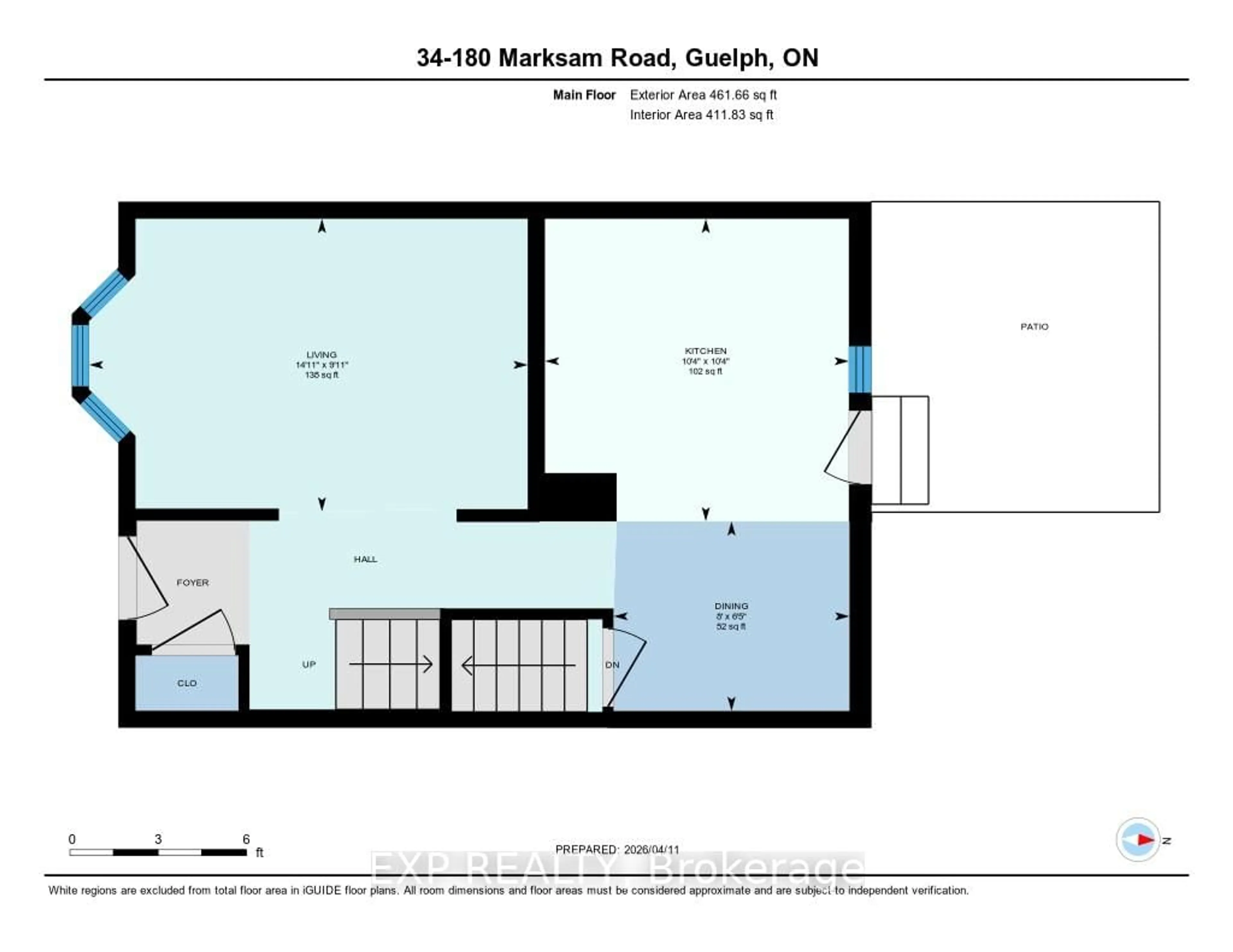 Floor plan for 180 Marksam Rd #34, Guelph Ontario N1H 8G5