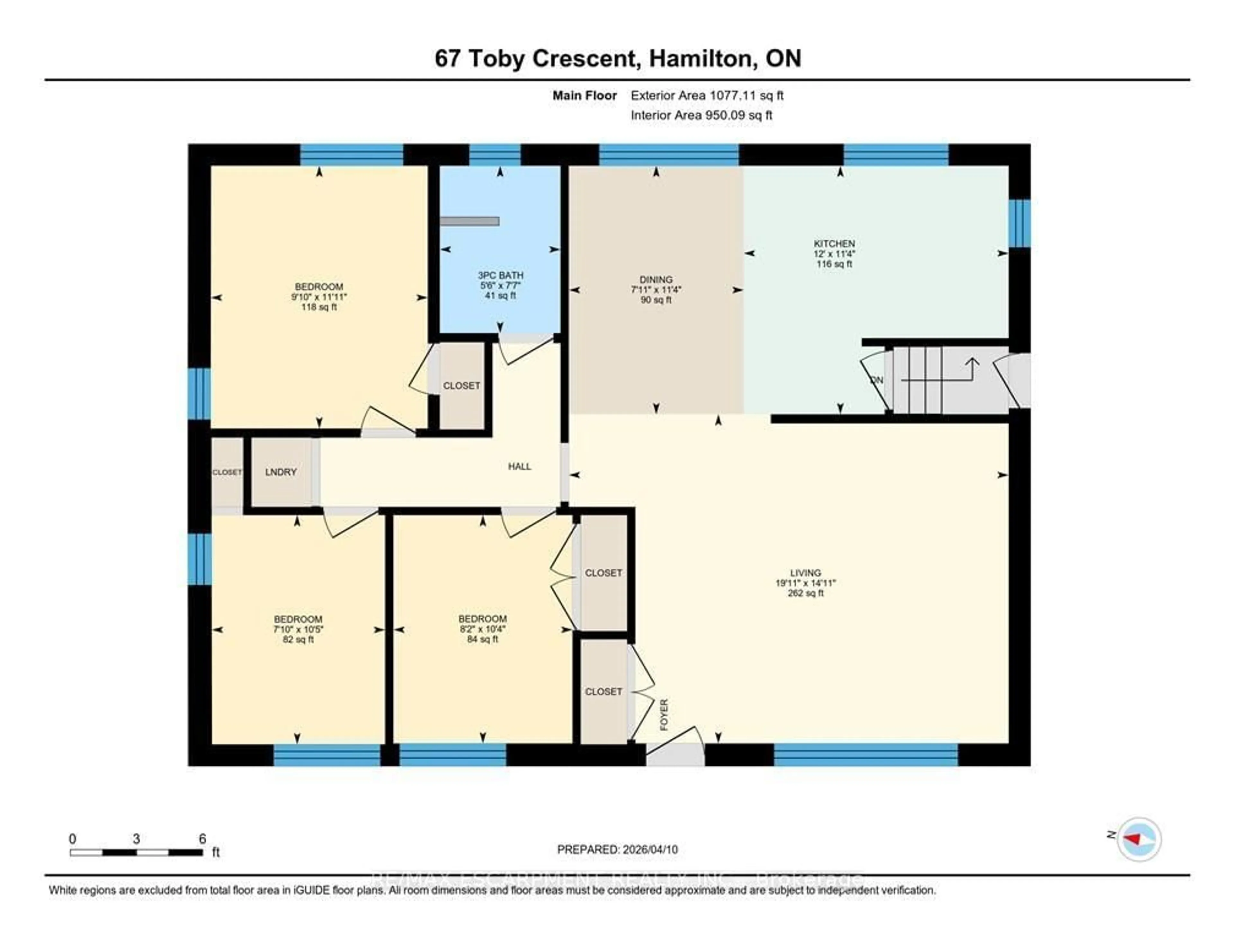 Floor plan for 67 Toby Cres, Hamilton Ontario L8T 2N9