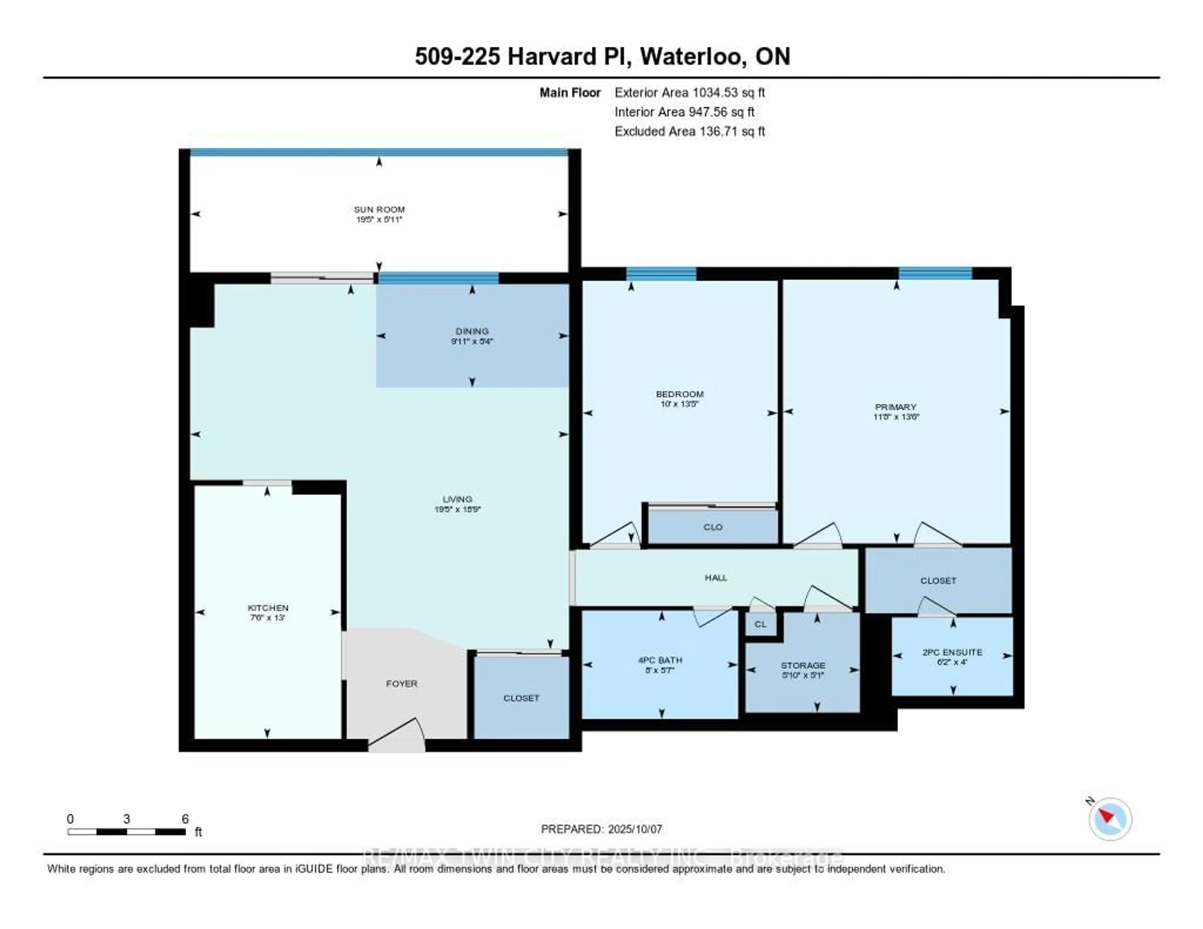 Floor plan for 225 Harvard Pl #509, Waterloo Ontario N2J 4H4