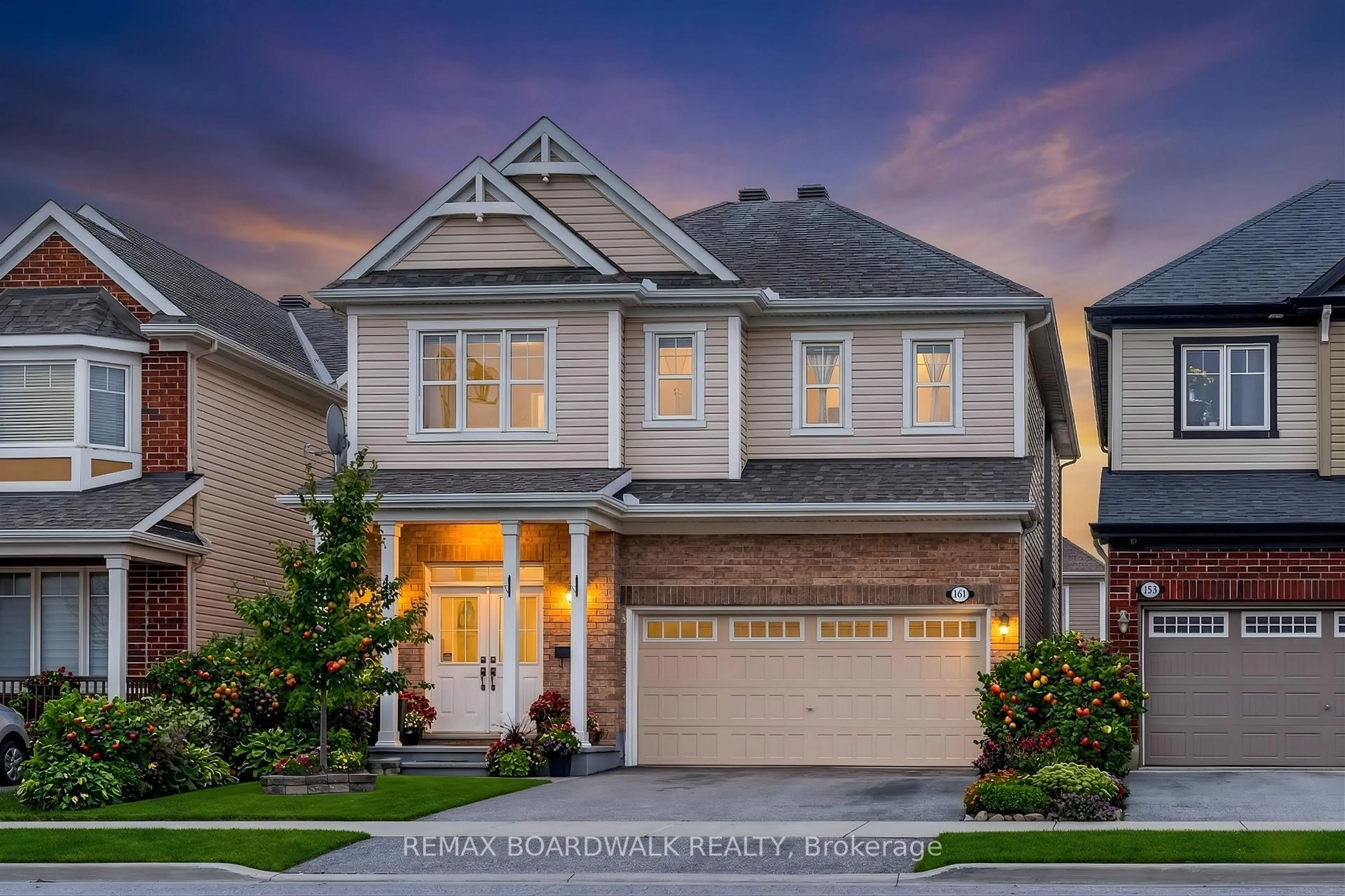 Home with vinyl exterior material, street for 161 Flowing Creek Circ, Ottawa Ontario K2M 0K2