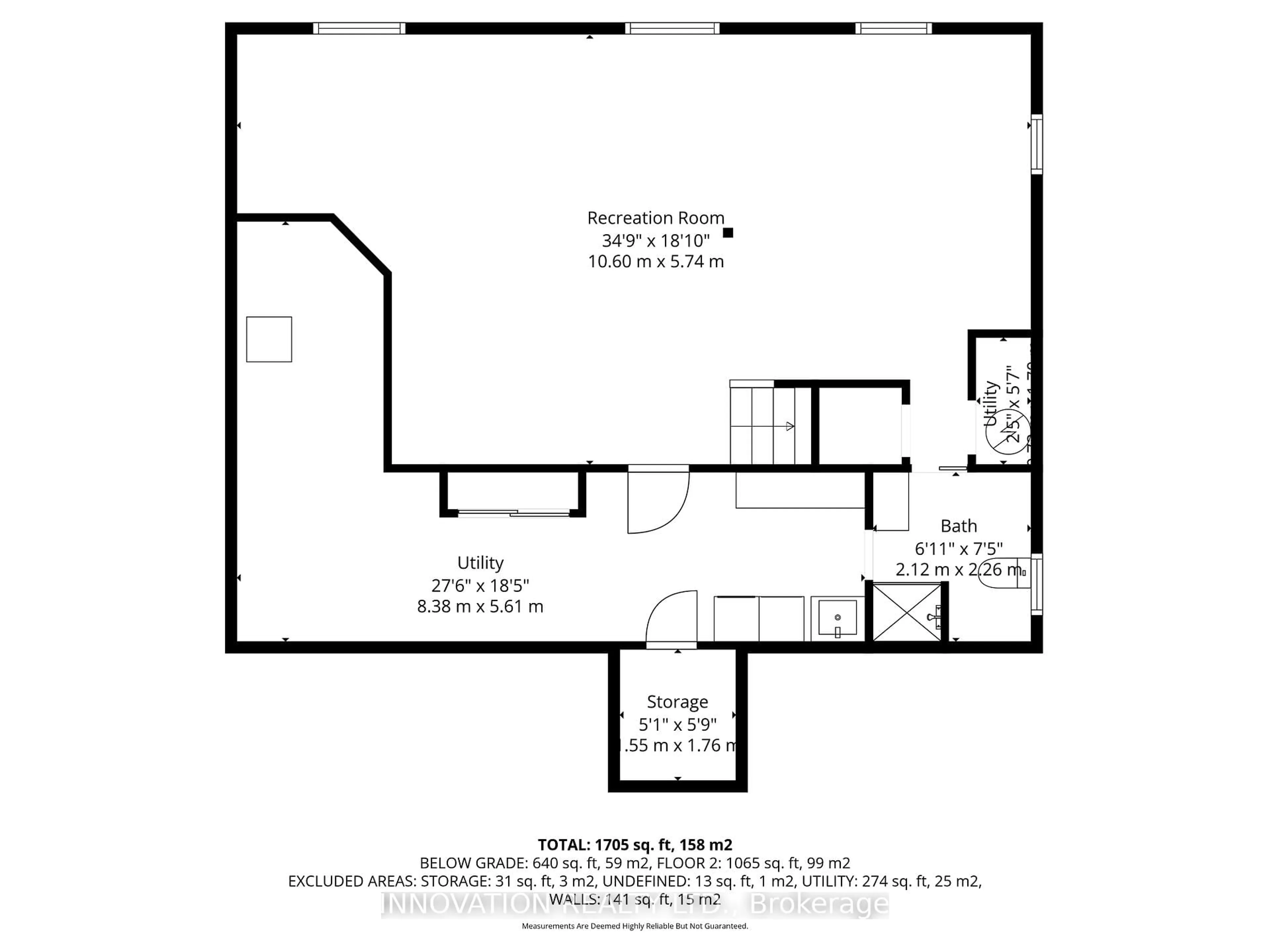 Floor plan for 1811 Hutton Ave, Ottawa Ontario K1G 1M1