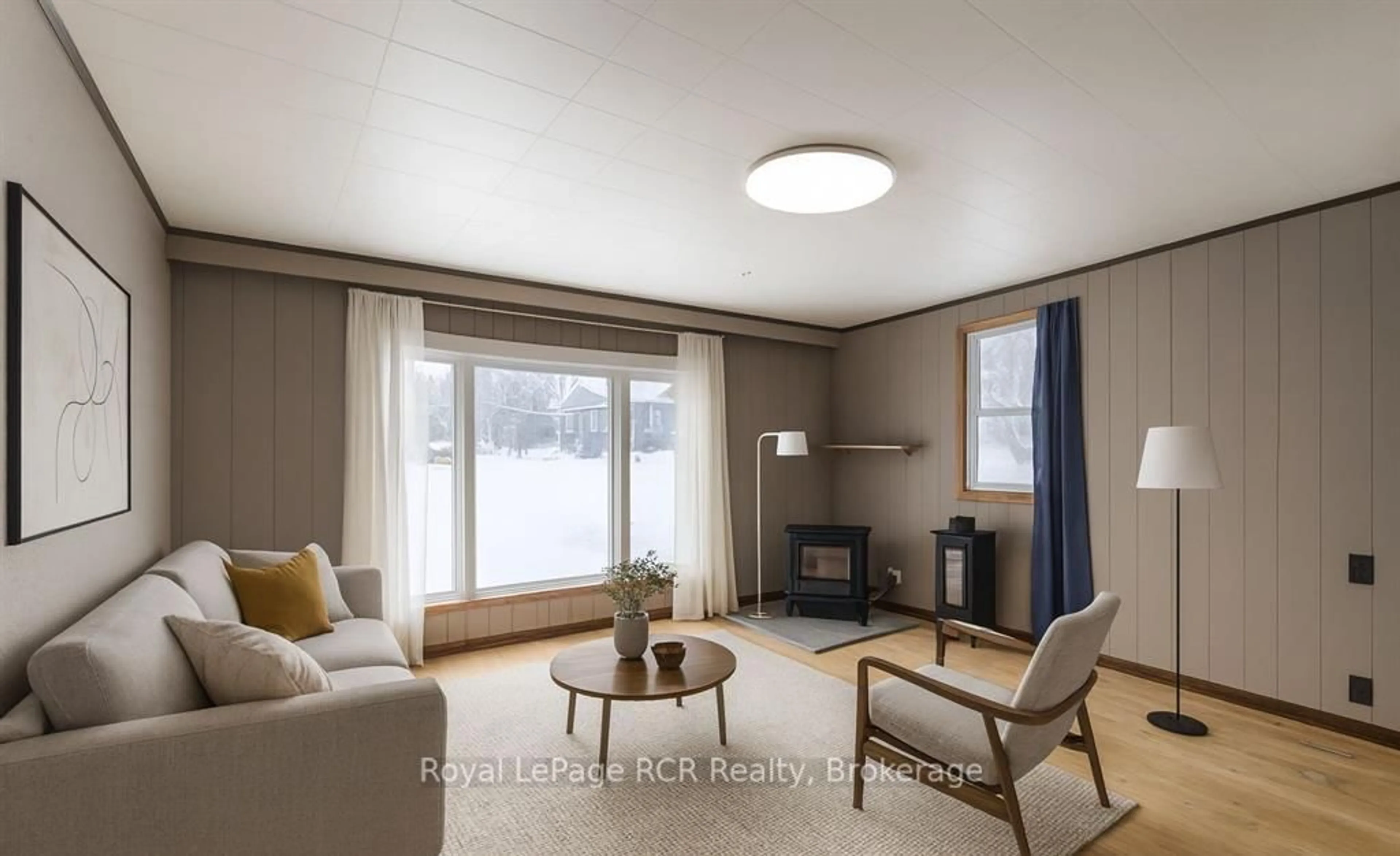 Living room with furniture, wood/laminate floor for 34 George St, West Grey Ontario N0G 1S0