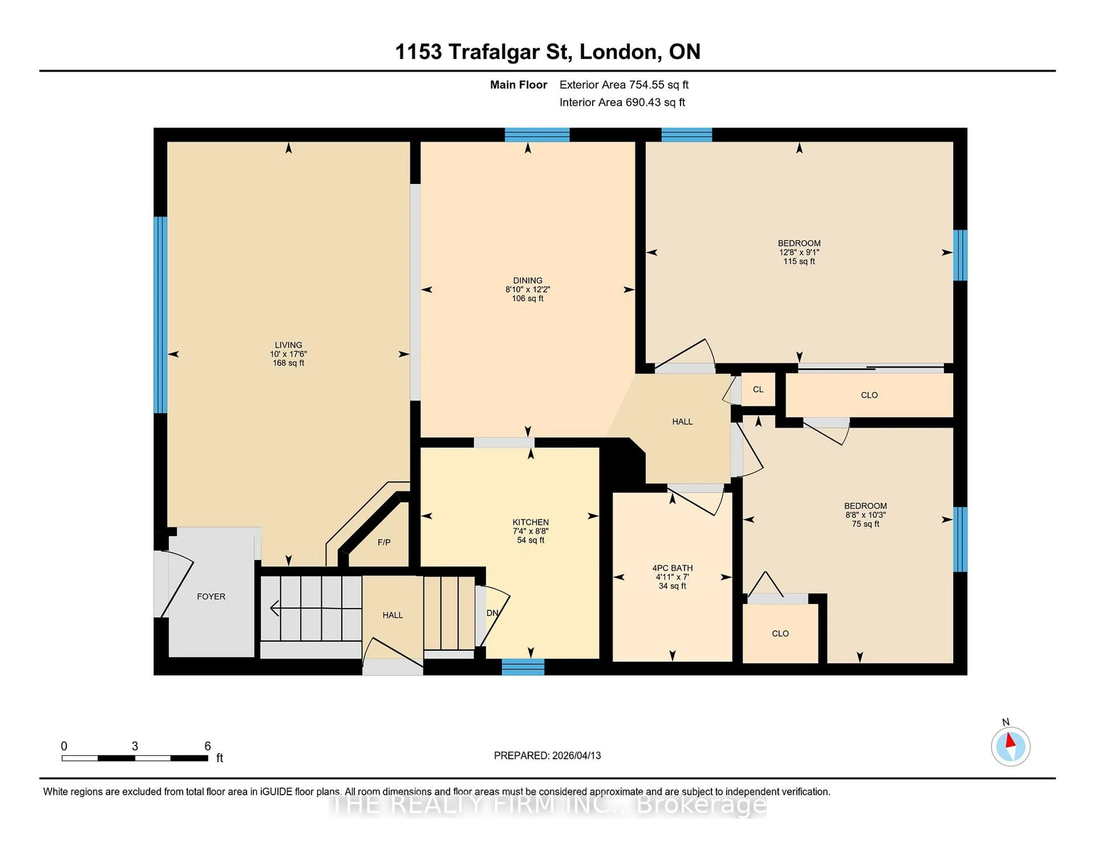 Floor plan for 1153 Trafalgar St, London East Ontario N5Z 1H3