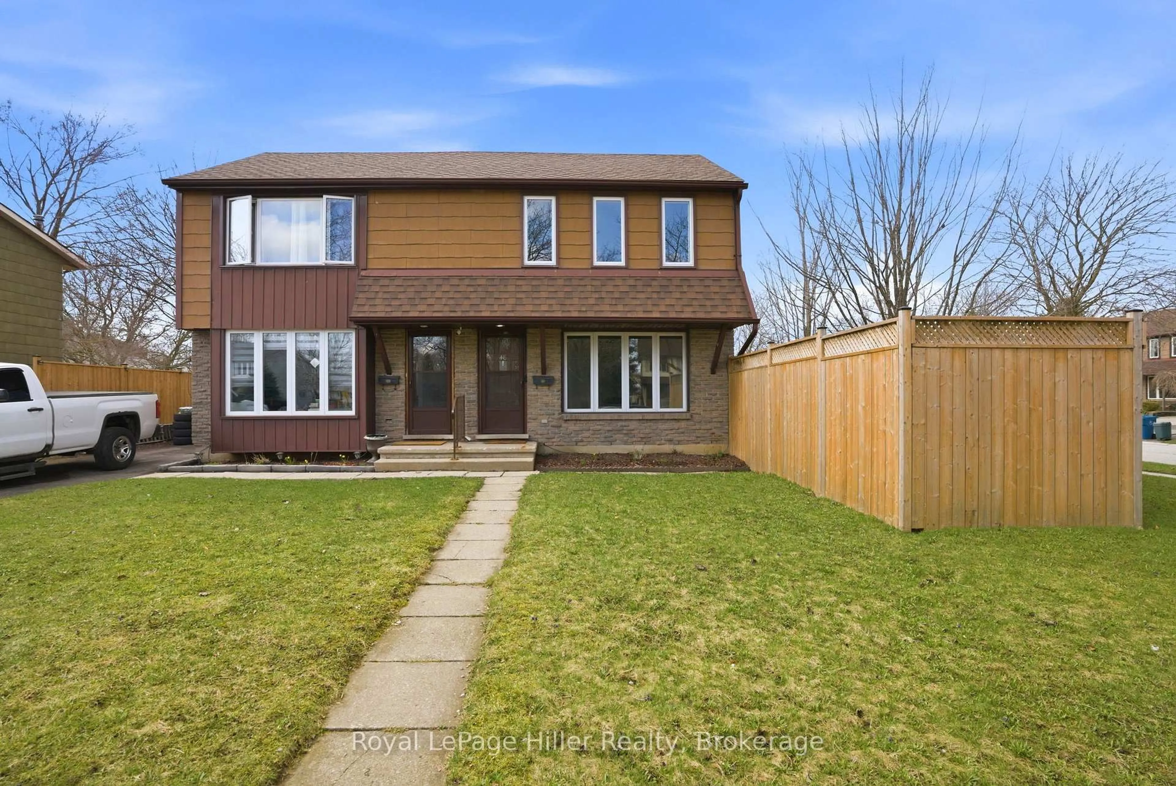 Home with brick exterior material, street for 46 Avonwood Dr, Stratford Ontario N4Z 1B4