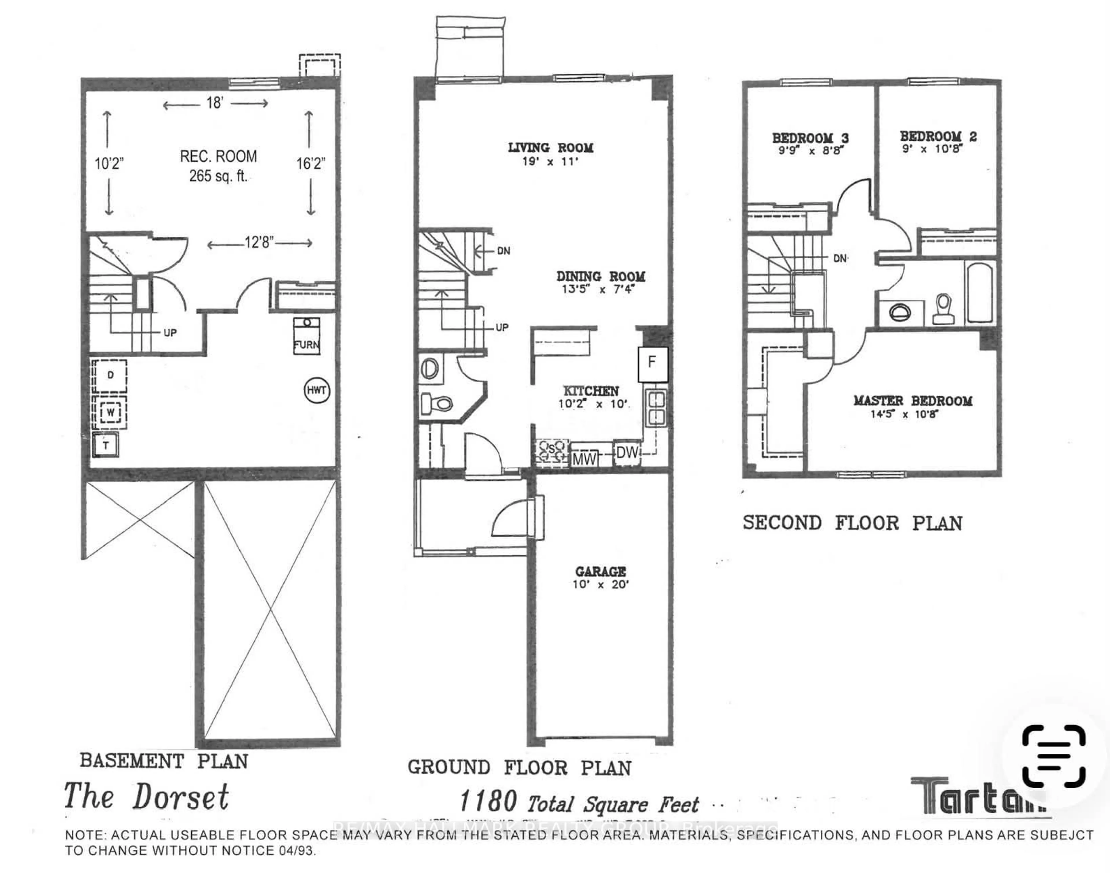 Floor plan for 155 Markland Cres, Ottawa Ontario K2G 5Z7