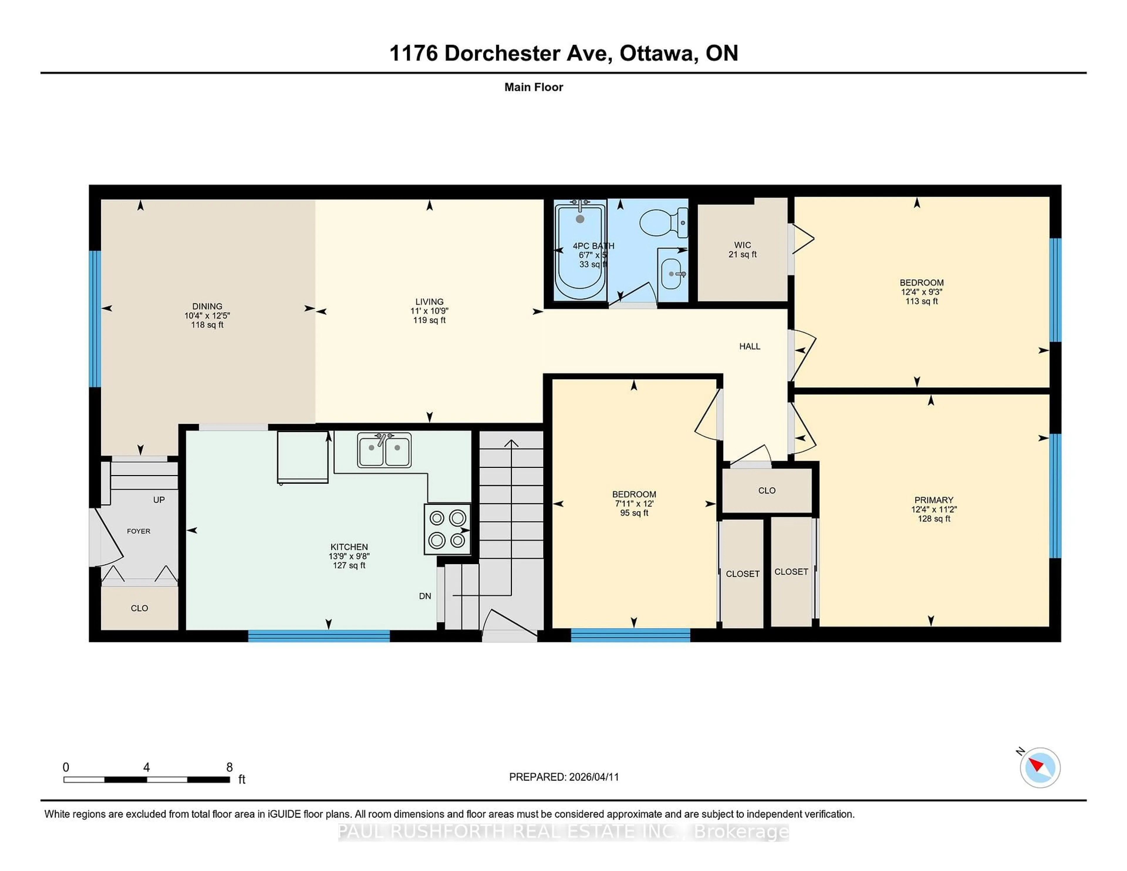 Floor plan for 1176 Dorchester Ave, Ottawa Ontario K1Z 8E4