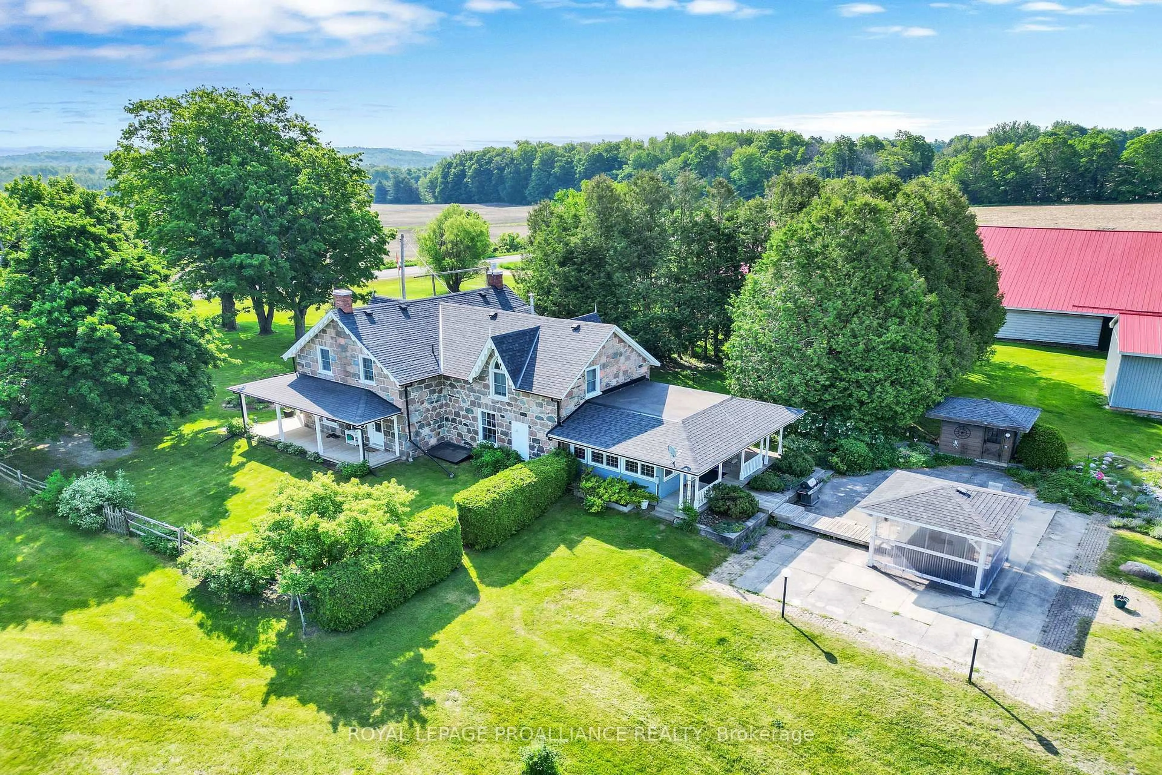 A pic from outside/outdoor area/front of a property/back of a property/a pic from drone, water/lake/river/ocean view for 1338 McDonald Rd, Alnwick/Haldimand Ontario K0K 2X0