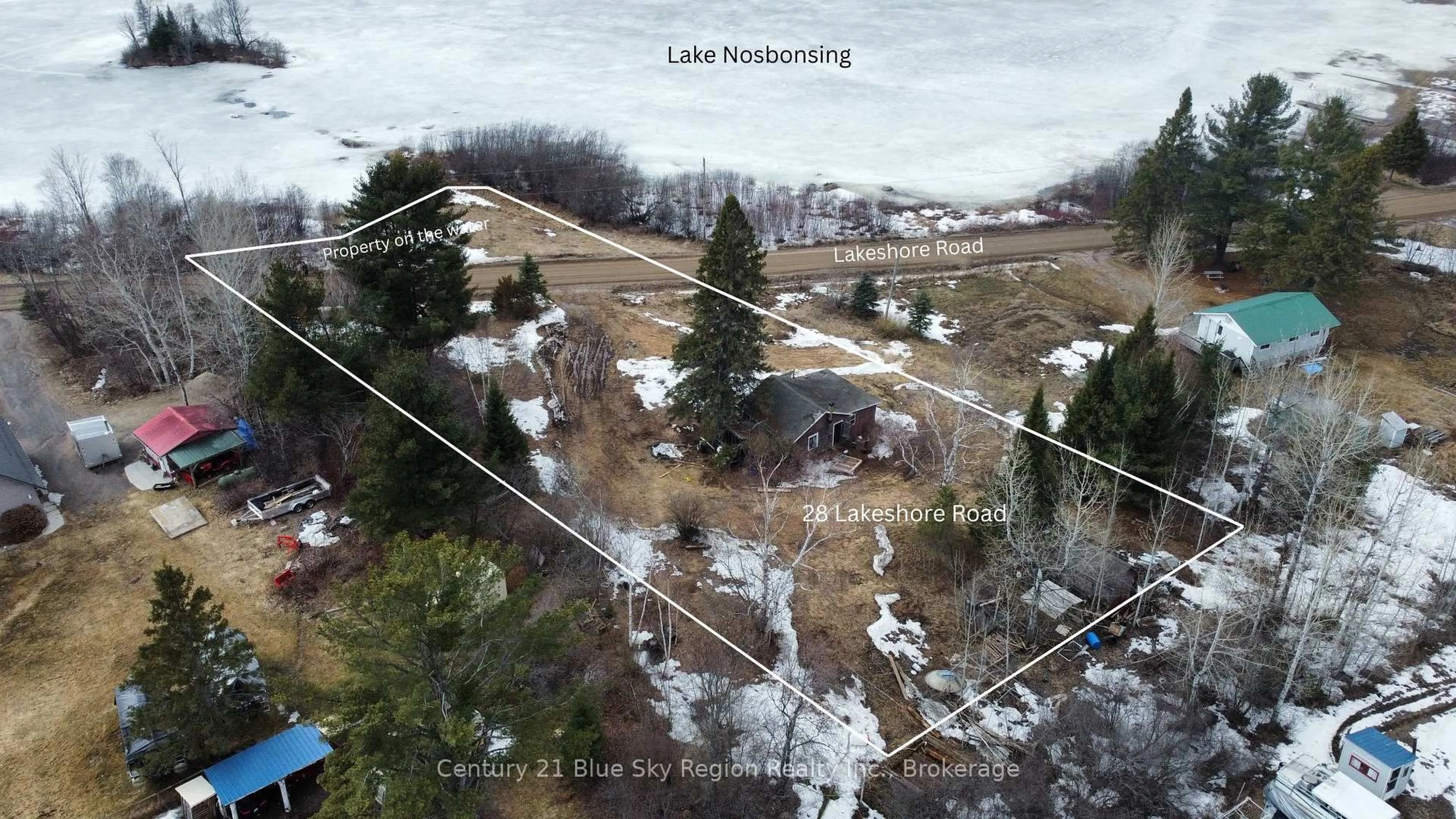 A pic from outside/outdoor area/front of a property/back of a property/a pic from drone, unknown for 28 Lakeshore Rd, Bonfield Ontario P0H 1E0