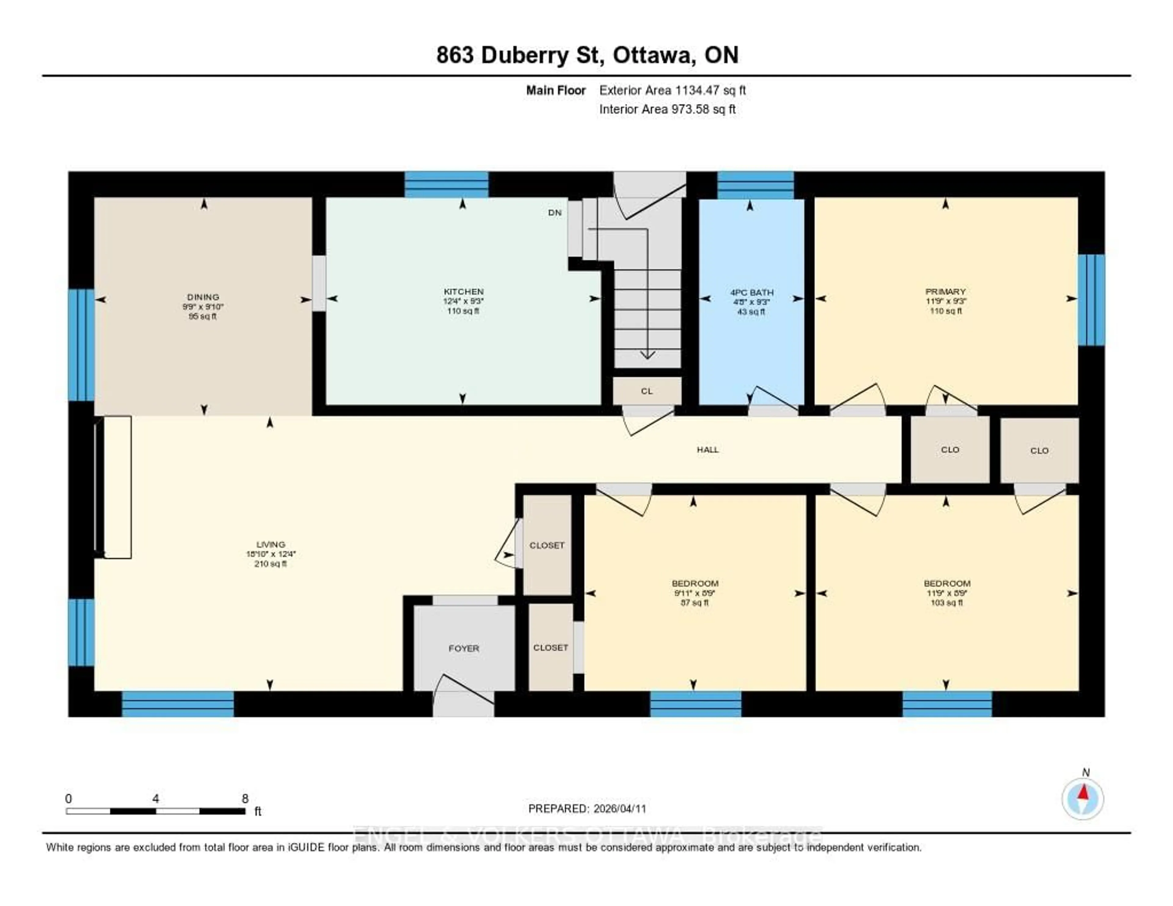 Floor plan for 863 Duberry St, Ottawa Ontario K2A 3T2