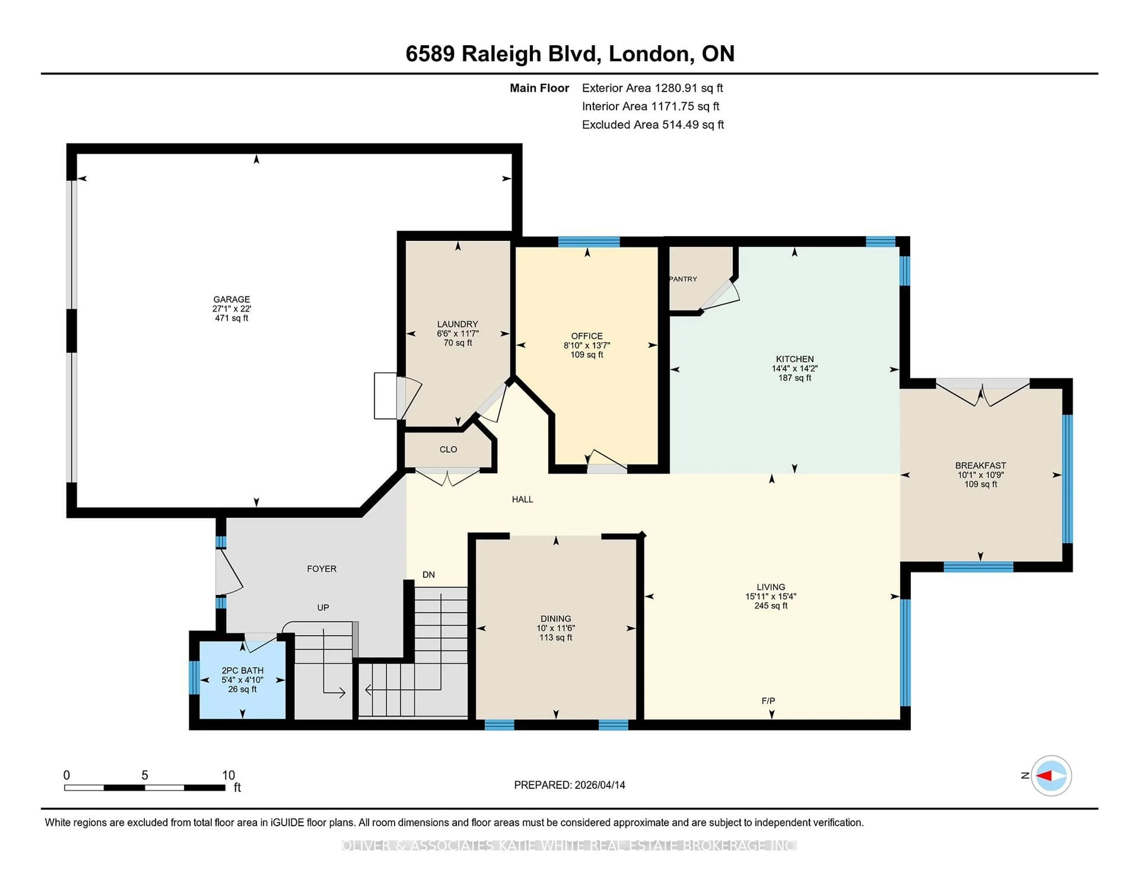 Floor plan for 6589 Raleigh Blvd, London South Ontario N6P 0C2