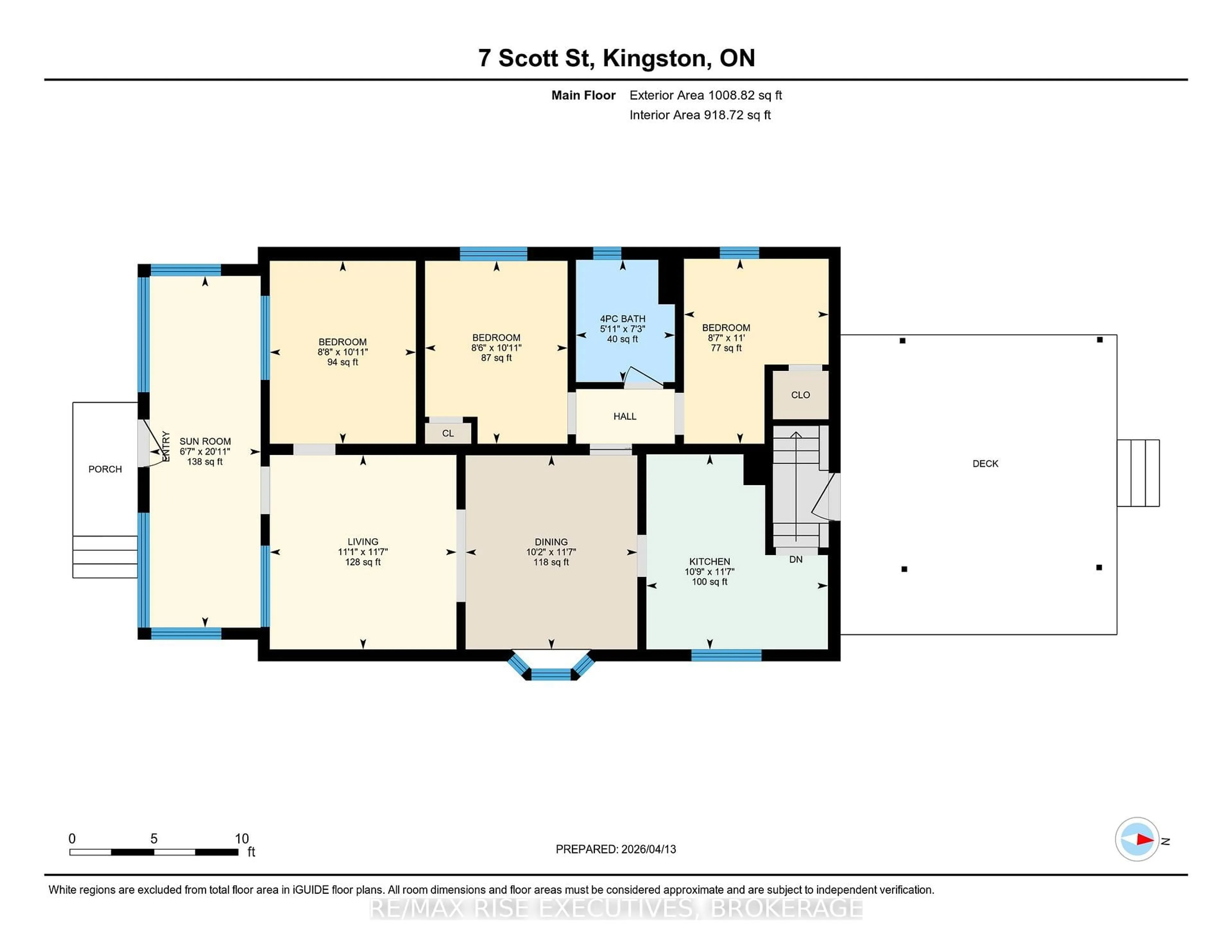 Floor plan for 7 Scott St, Kingston Ontario K7L 1L3