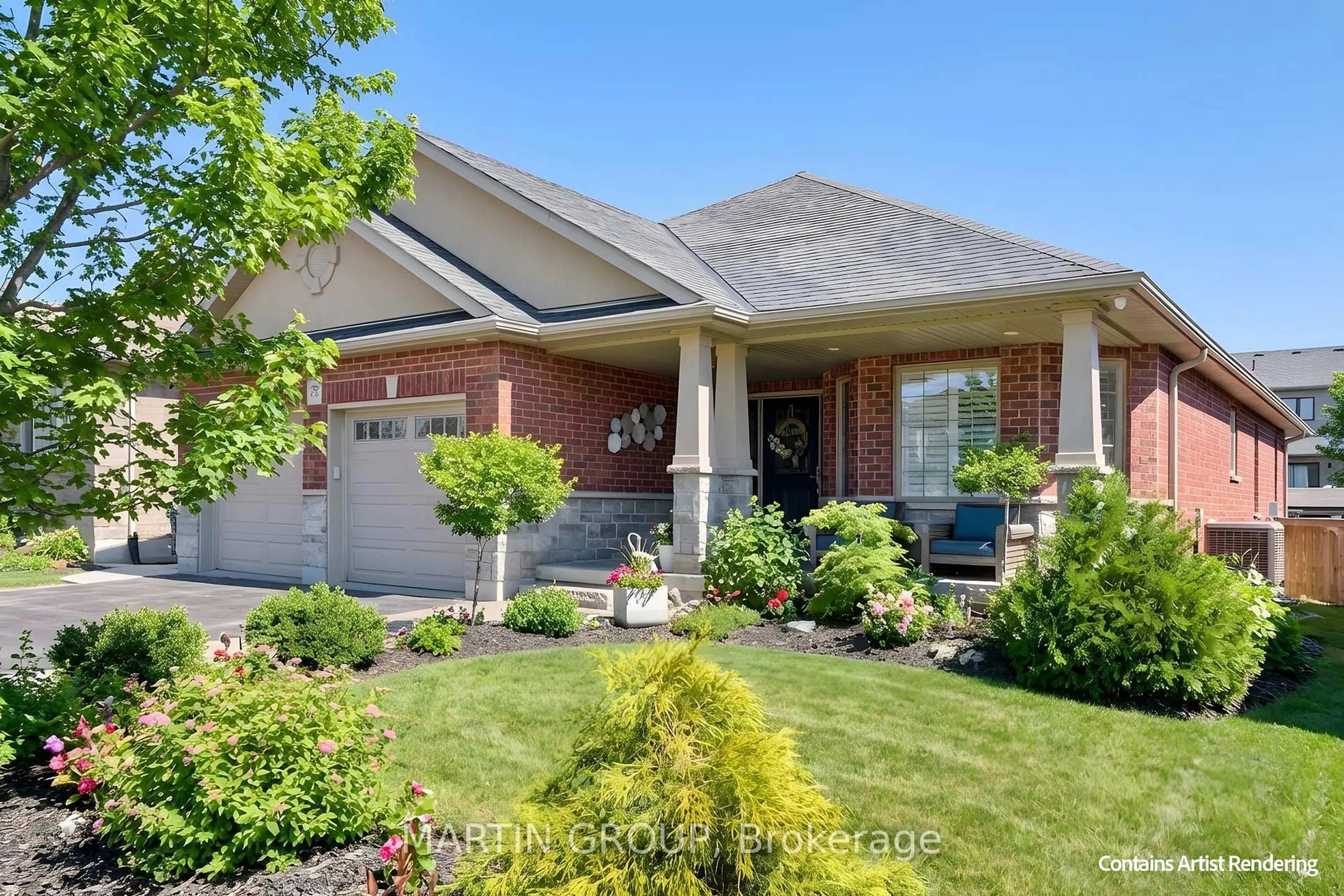 Home with brick exterior material, street for 65 Finnie Lane, Centre Wellington Ontario N0B 1S0