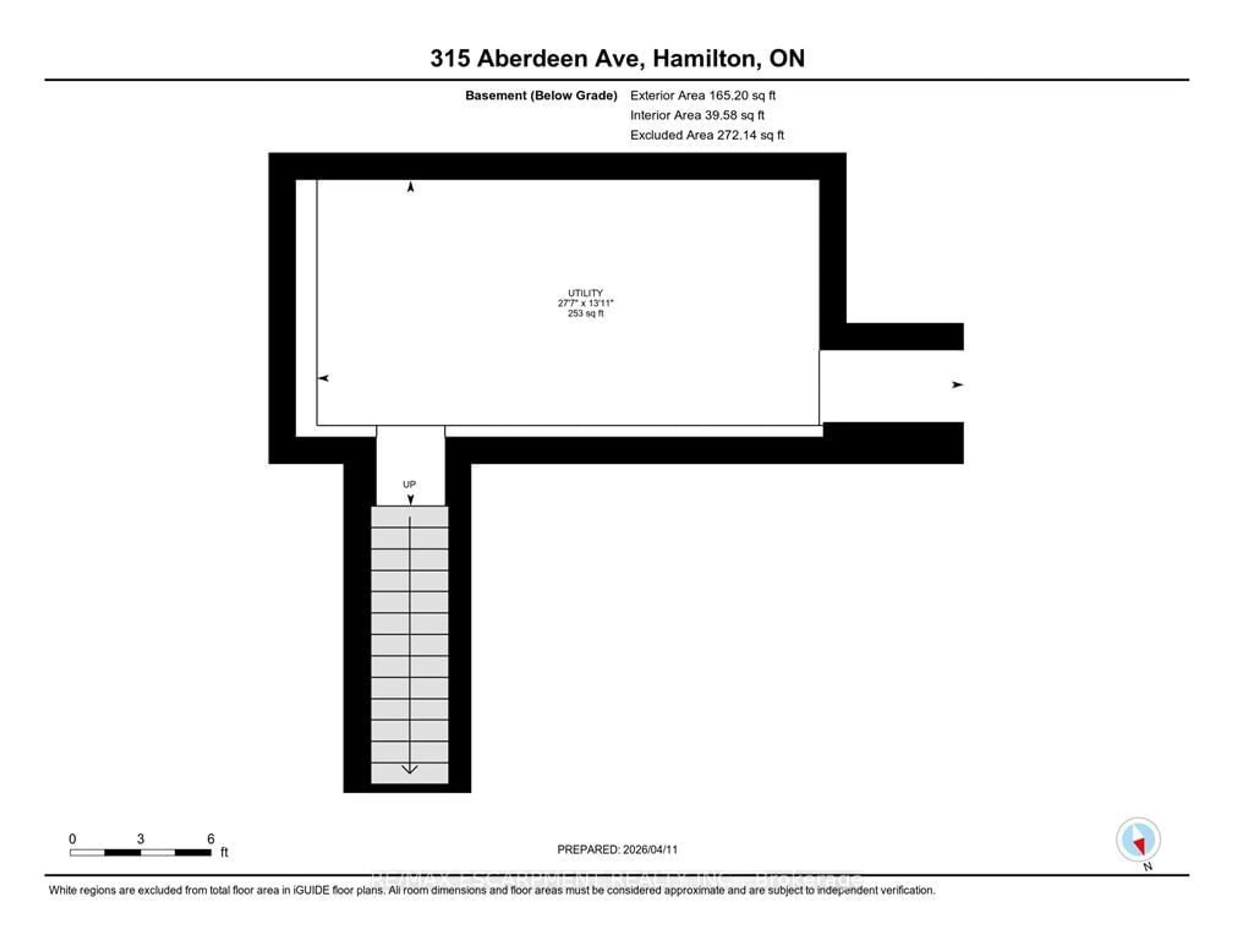 Floor plan for 315 Aberdeen St, Hamilton Ontario L8P 2R6