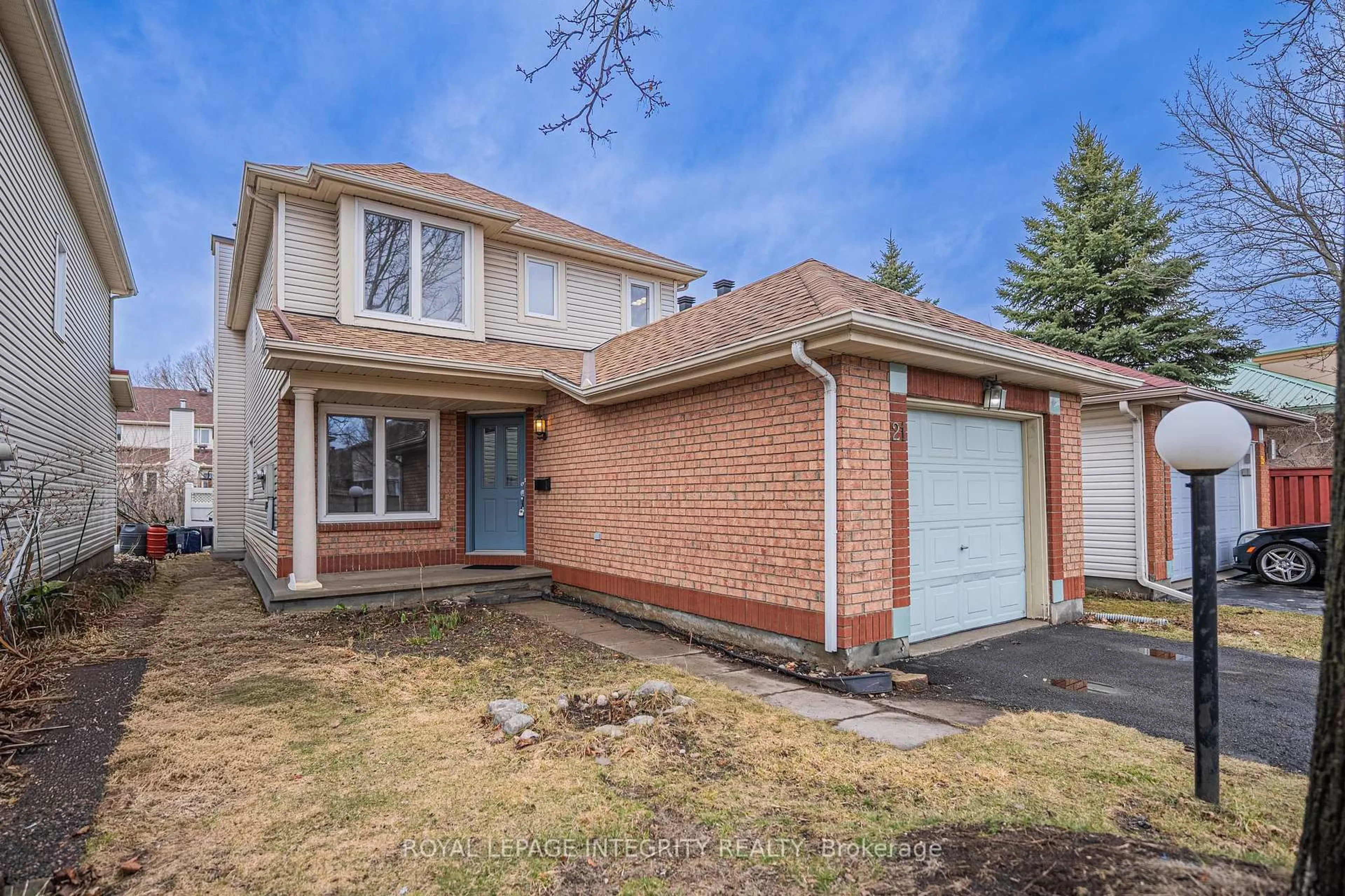 Home with brick exterior material, street for 21 QUEENSBURY Dr, Nepean Ontario K2J 4L7