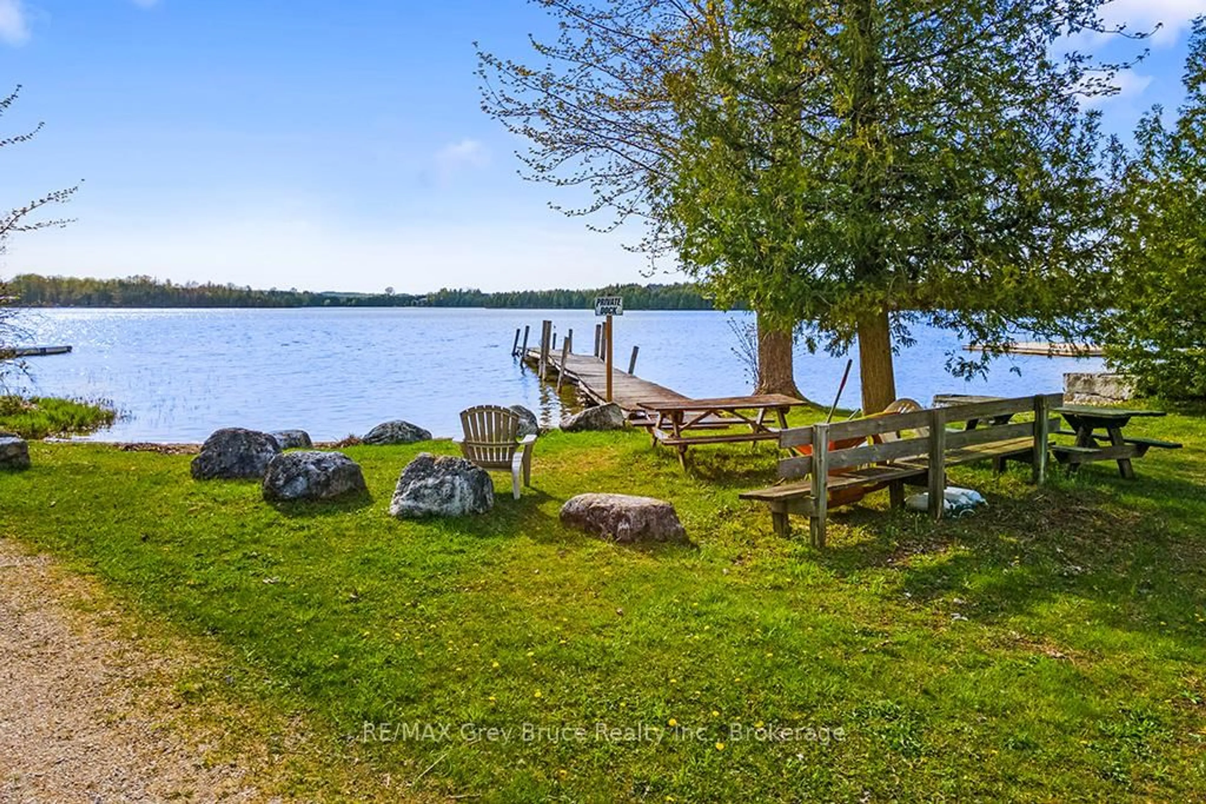 Patio, water/lake/river/ocean view for 243 McCullough Lake Dr, Chatsworth Ontario N0H 2V0
