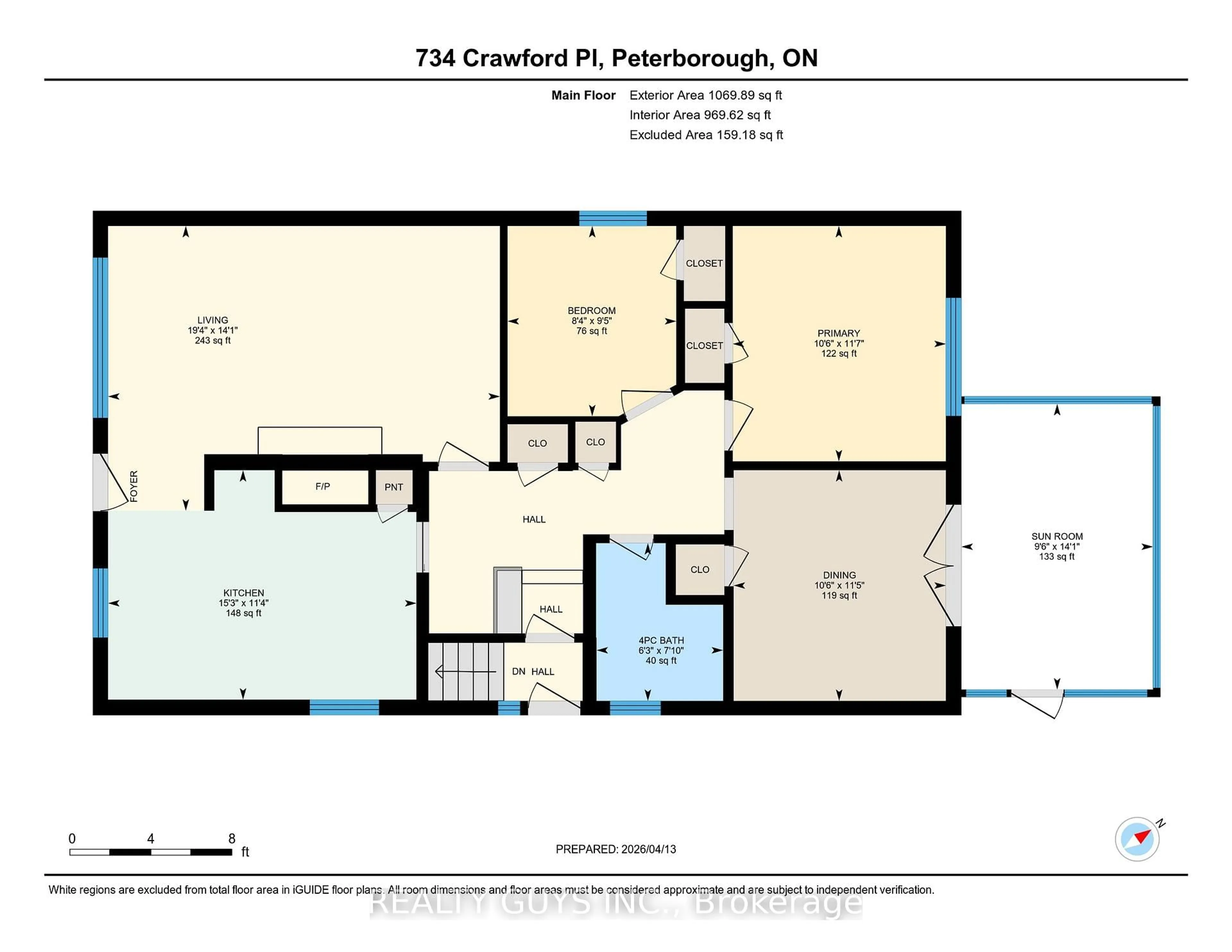 Floor plan for 734 Crawford Pl, Peterborough Ontario K9J 3X3