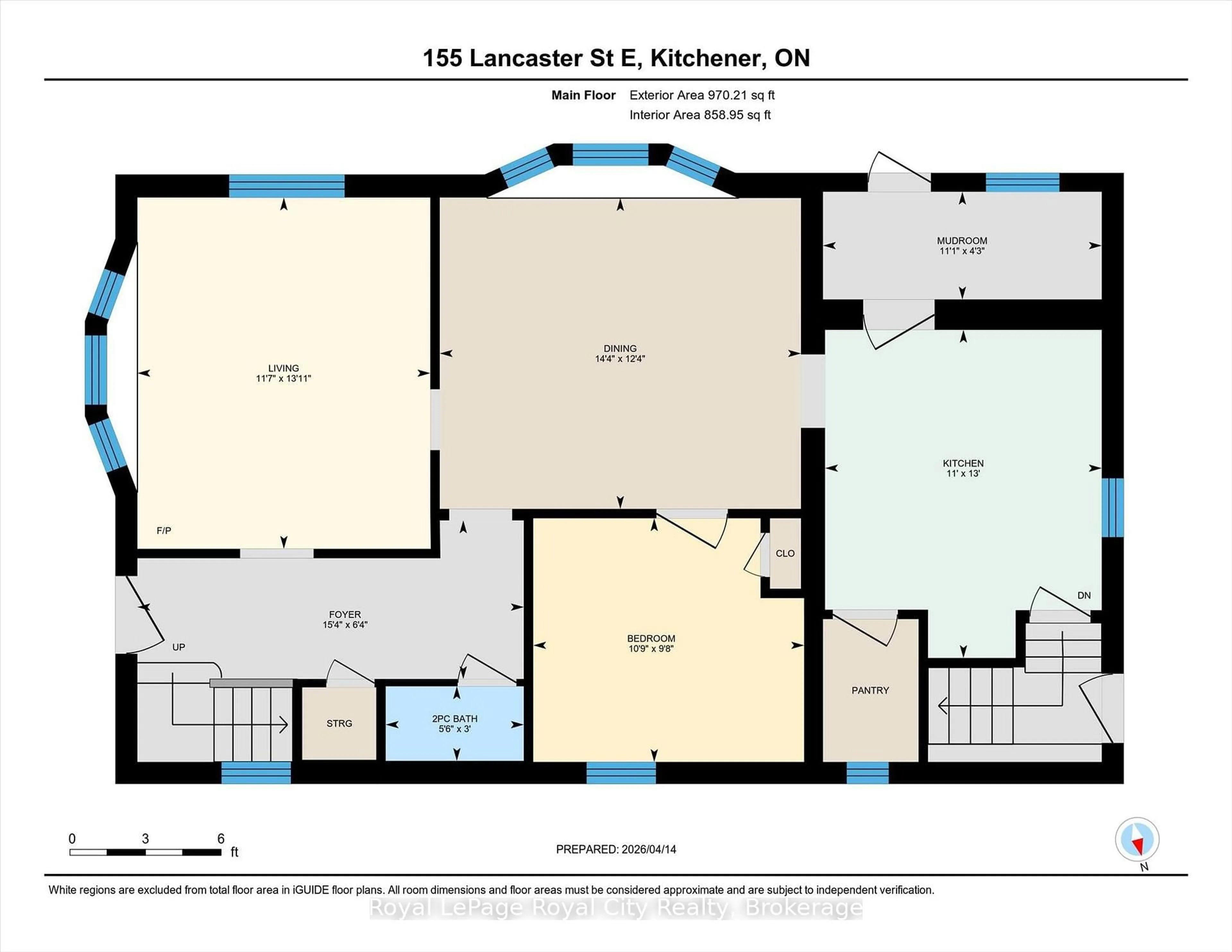 Floor plan for 155 Lancaster St, Kitchener Ontario N2H 1M9