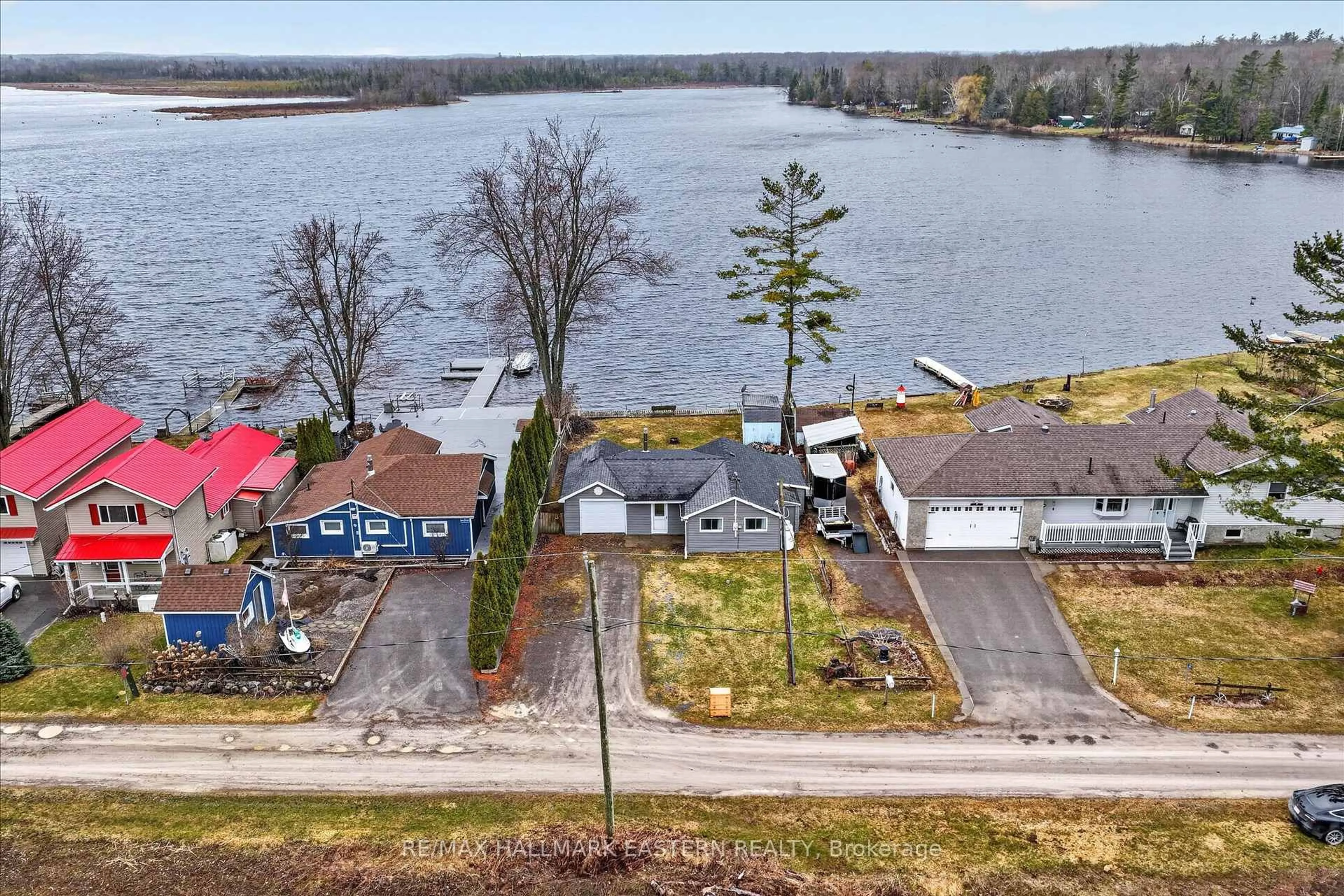 A pic from outside/outdoor area/front of a property/back of a property/a pic from drone, water/lake/river/ocean view for 252 Lake Rd, Trent Hills Ontario K0K 2M0