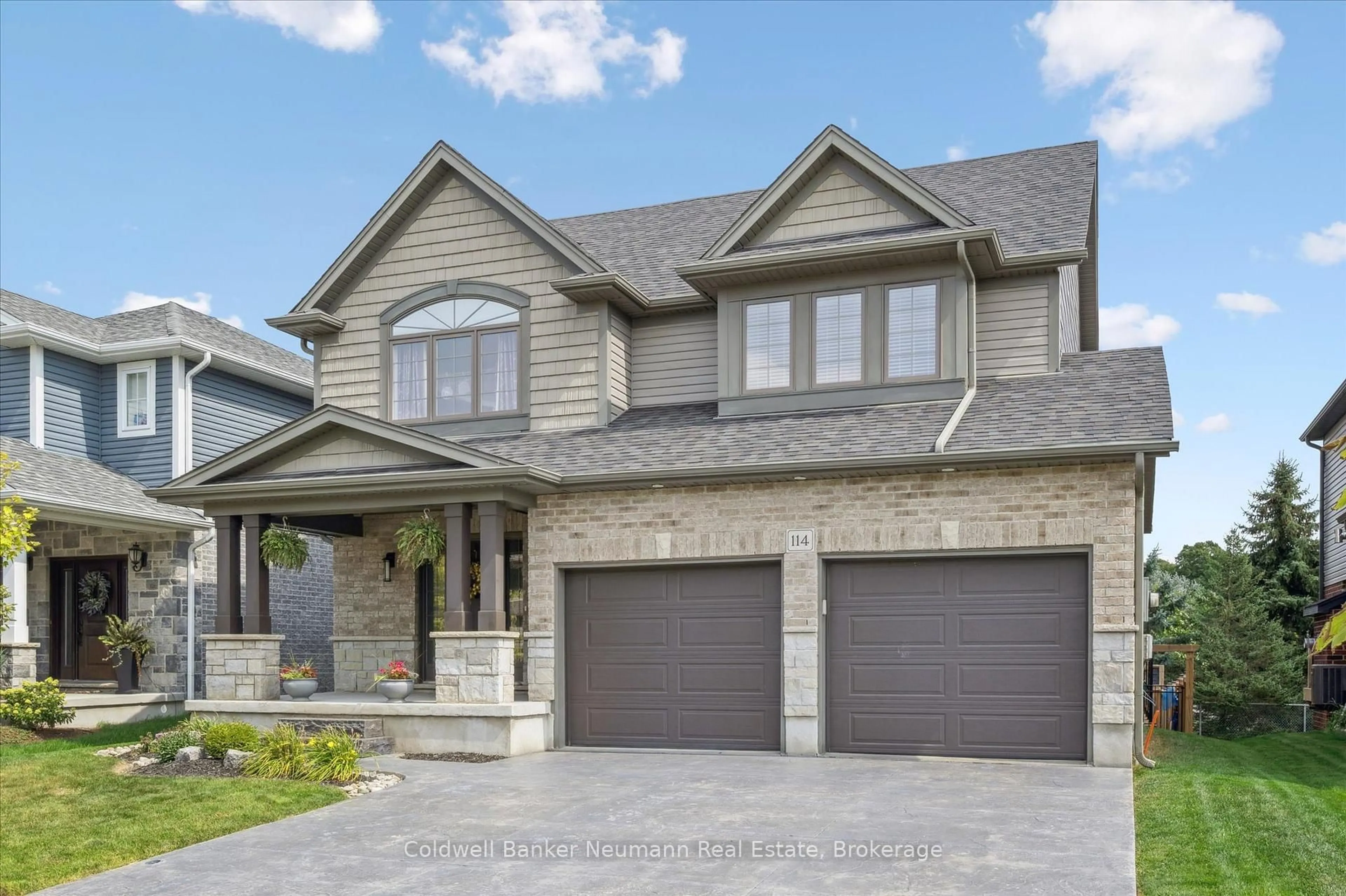 Home with brick exterior material, street for 114 Timber Trail Rd, Woolwich Ontario N3B 0C7