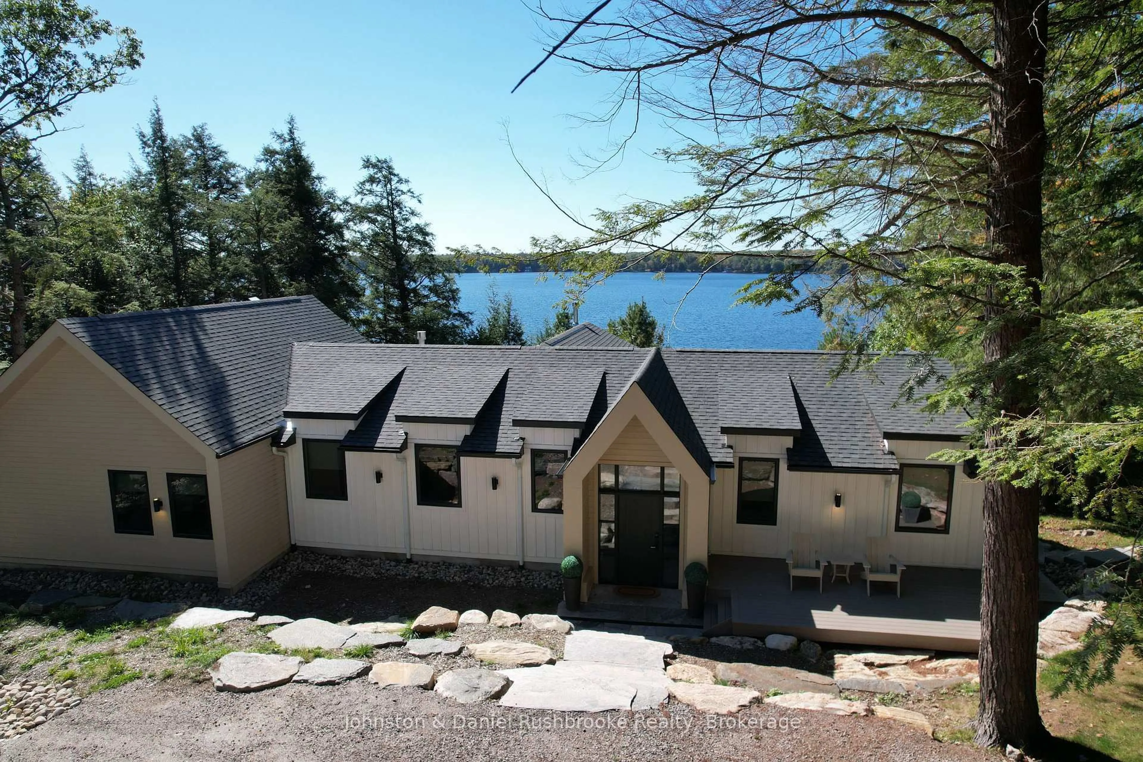 A pic from outside/outdoor area/front of a property/back of a property/a pic from drone, water/lake/river/ocean view for 1302 Acton Island Rd, Muskoka Lakes Ontario P0C 1A0
