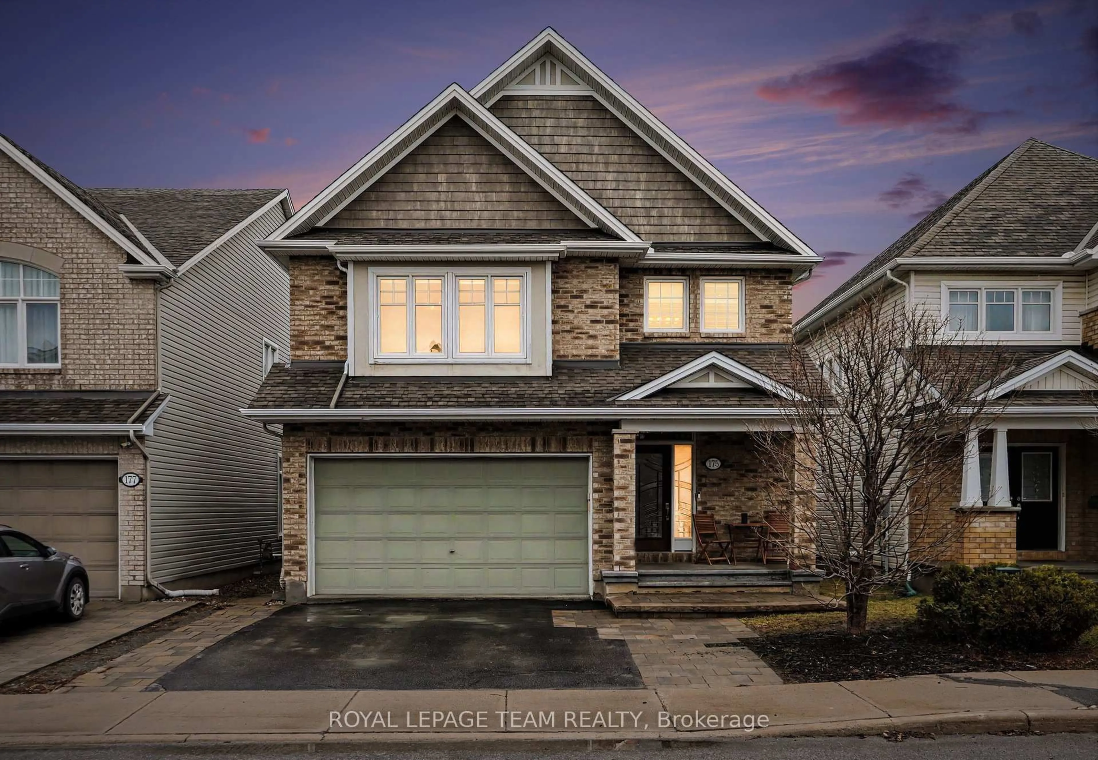 Home with vinyl exterior material, street for 175 Brambling Way, Ottawa Ontario K2J 5V2