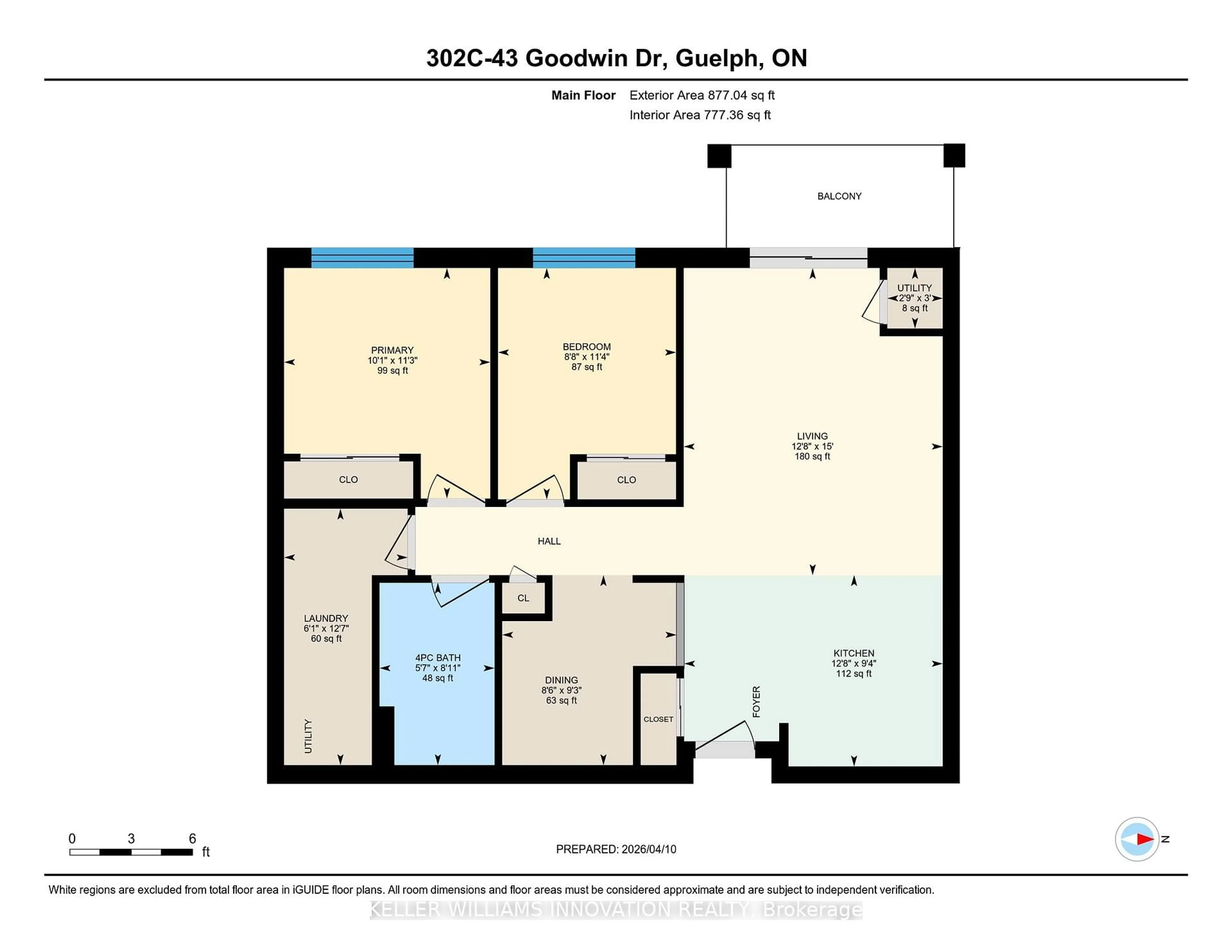 Floor plan for 43 Goodwin Dr #302C, Guelph Ontario N1L 0E8