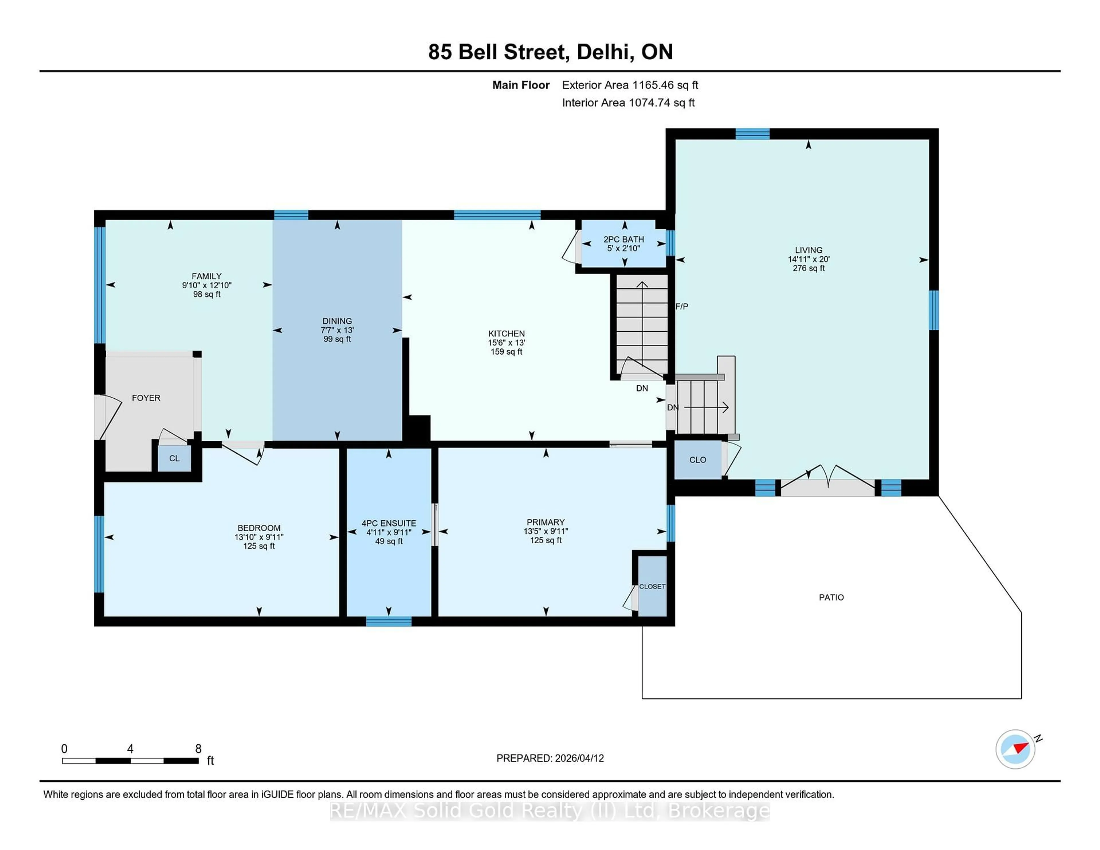 Floor plan for 85 Bell St, Norfolk Ontario N4B 1W9