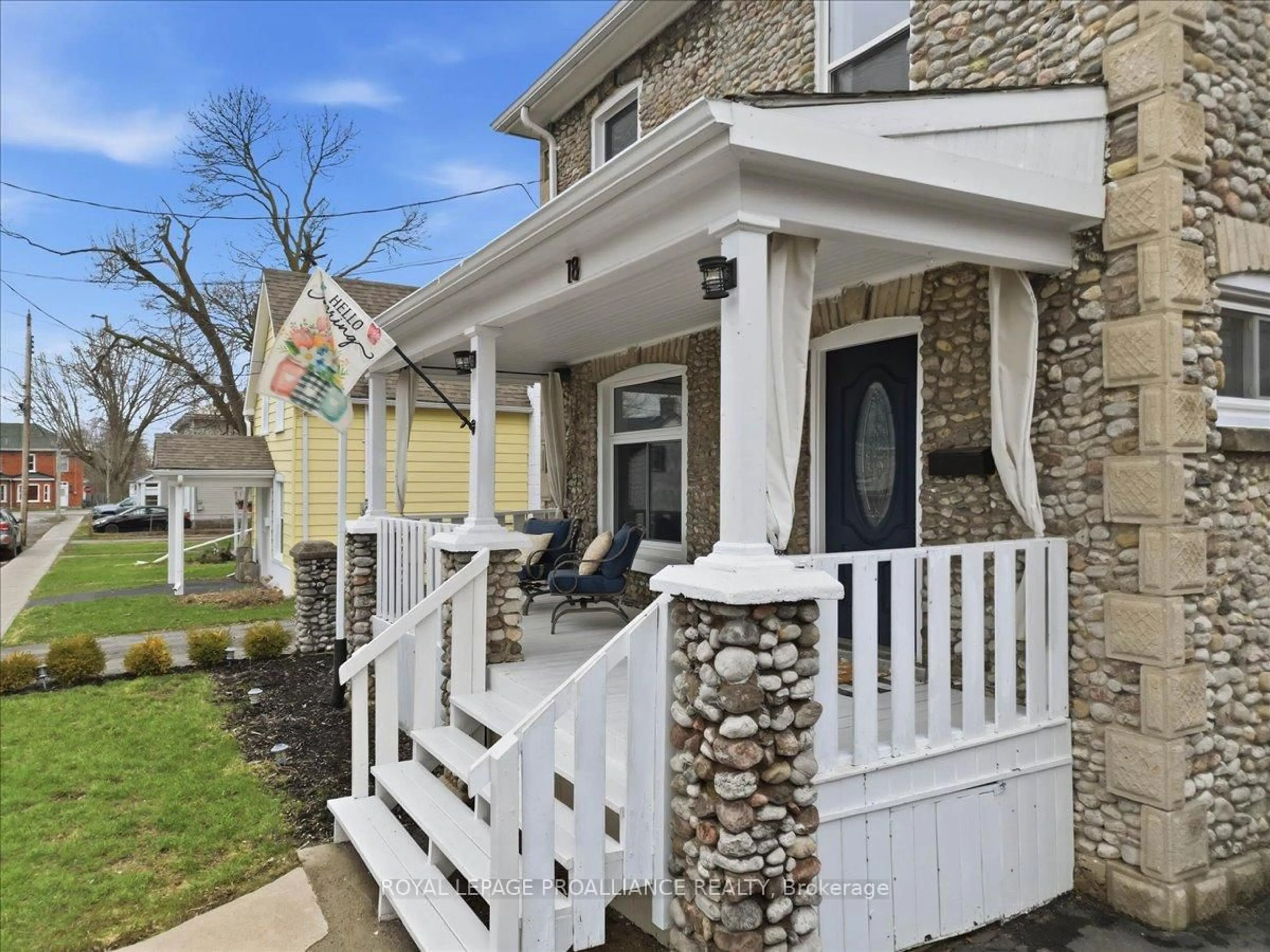 Home with vinyl exterior material, street for 18 Brassey St, Belleville Ontario K8N 2R3